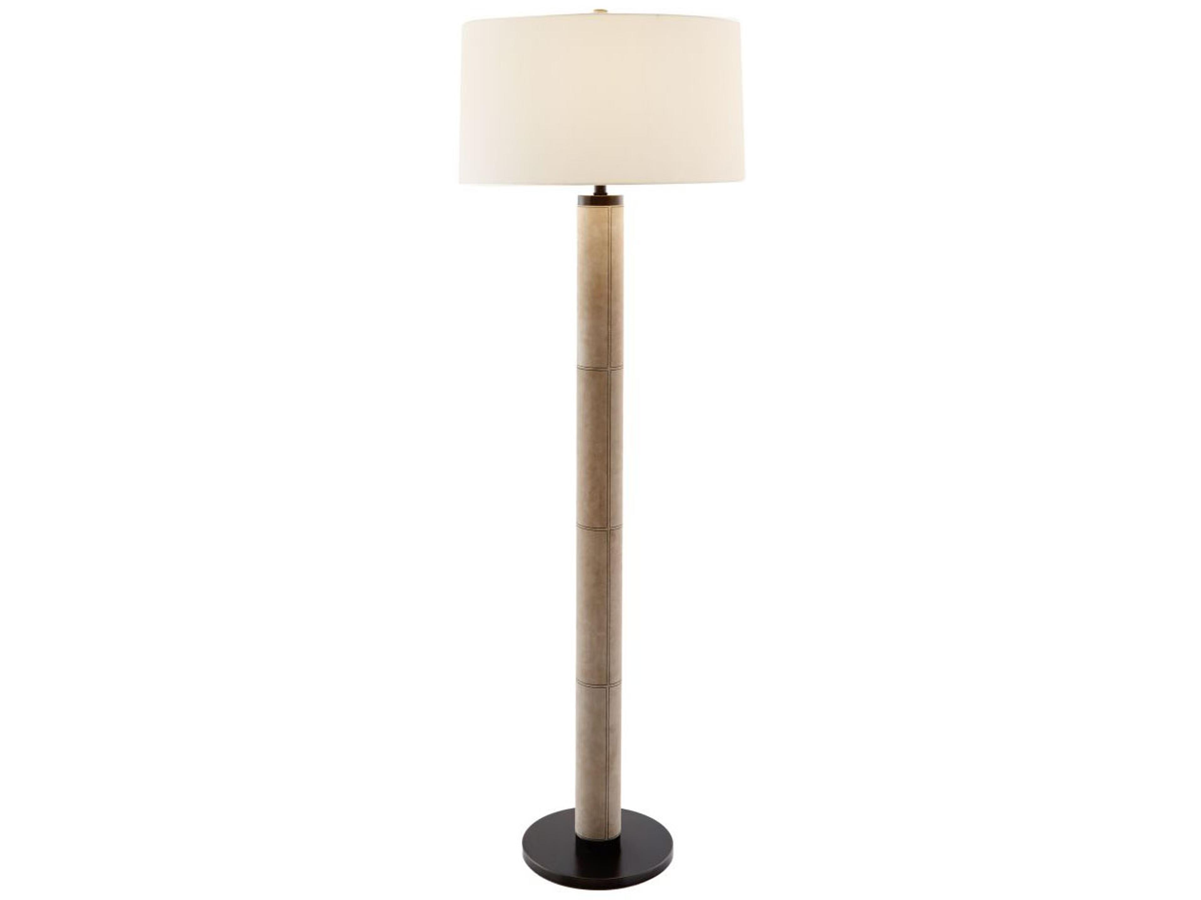 Arteriors Home Russel Bone Suede Bronze Iron Off White Floor Lamp