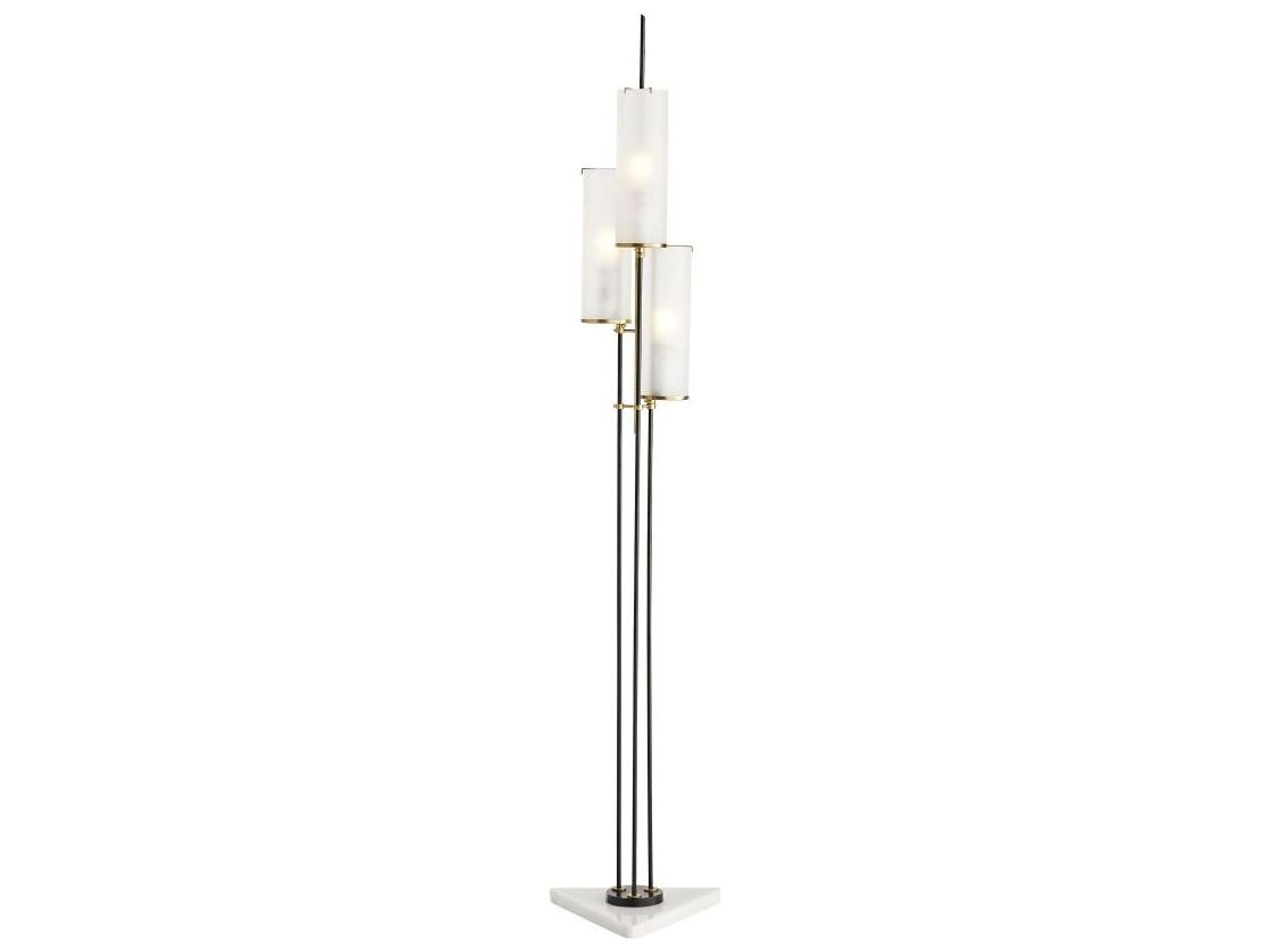 Arteriors Home Stefan White Marble Black Iron Floor Lamp
