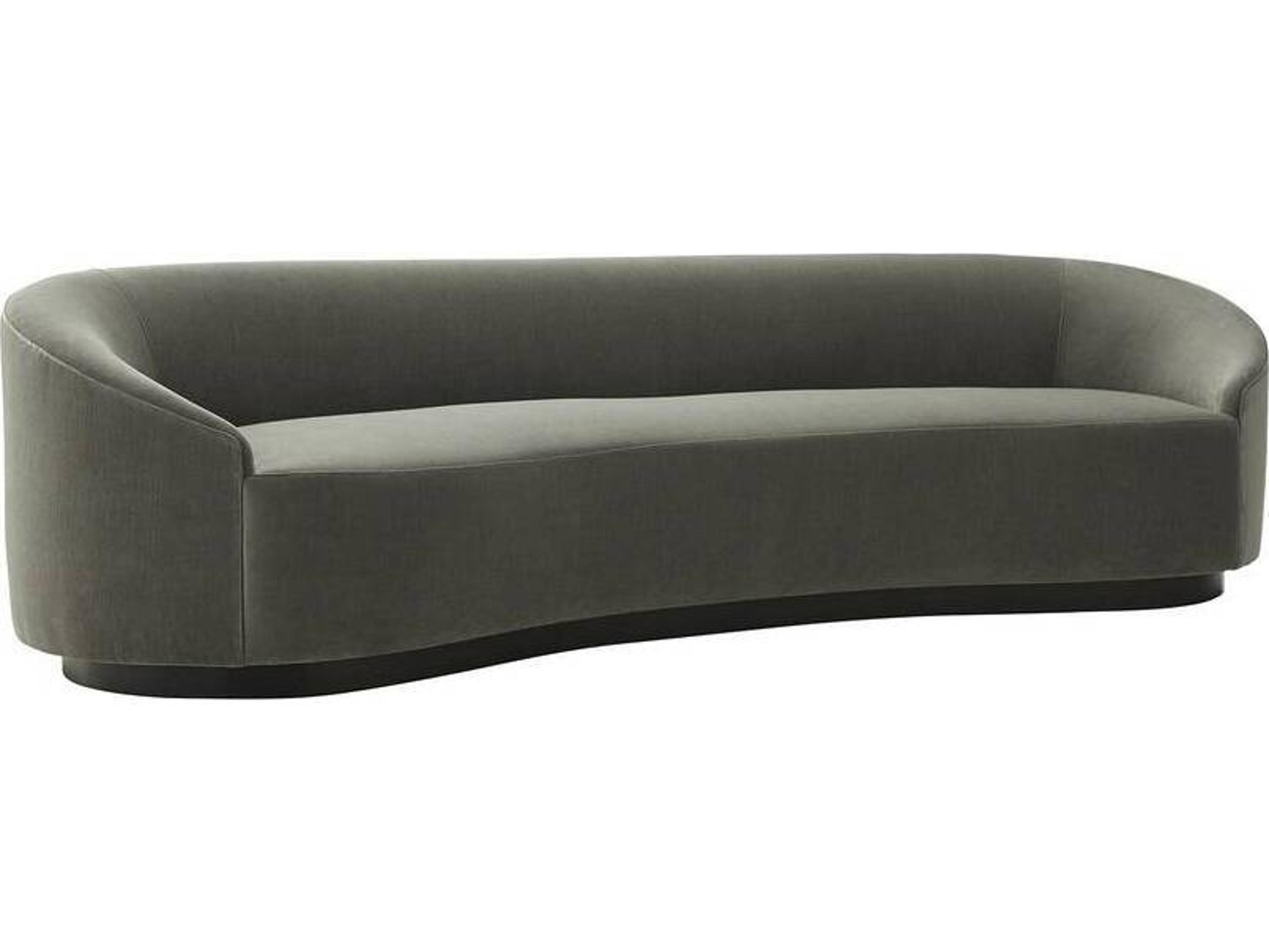 Arteriors Home Turner Sharkskin Gray Velvet Upholstered Sofa