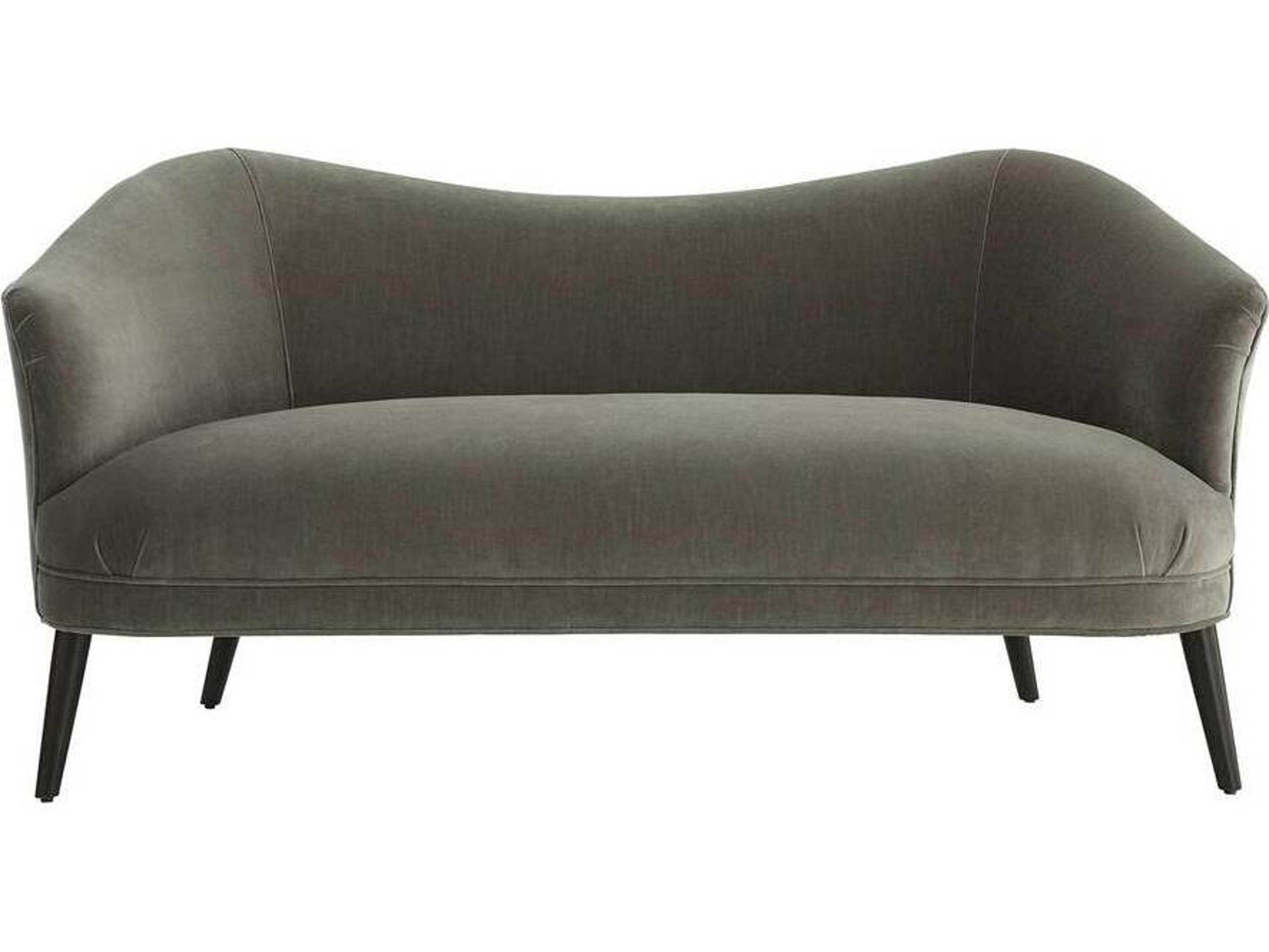 Arteriors Home Duprey Sharkskin Green Velvet Upholstered Loveseat
