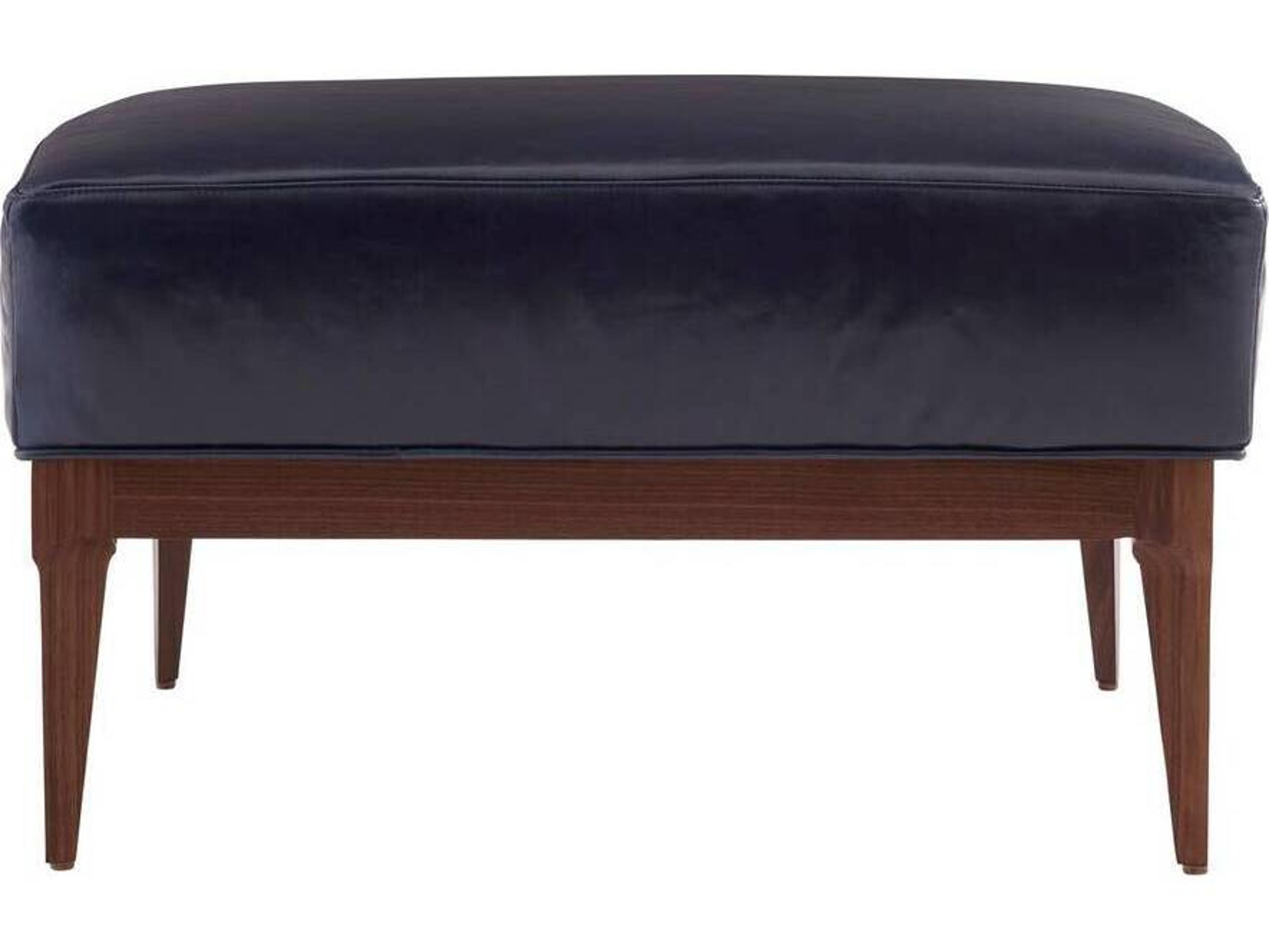 Arteriors Home Indigo Blue Leather Ottoman