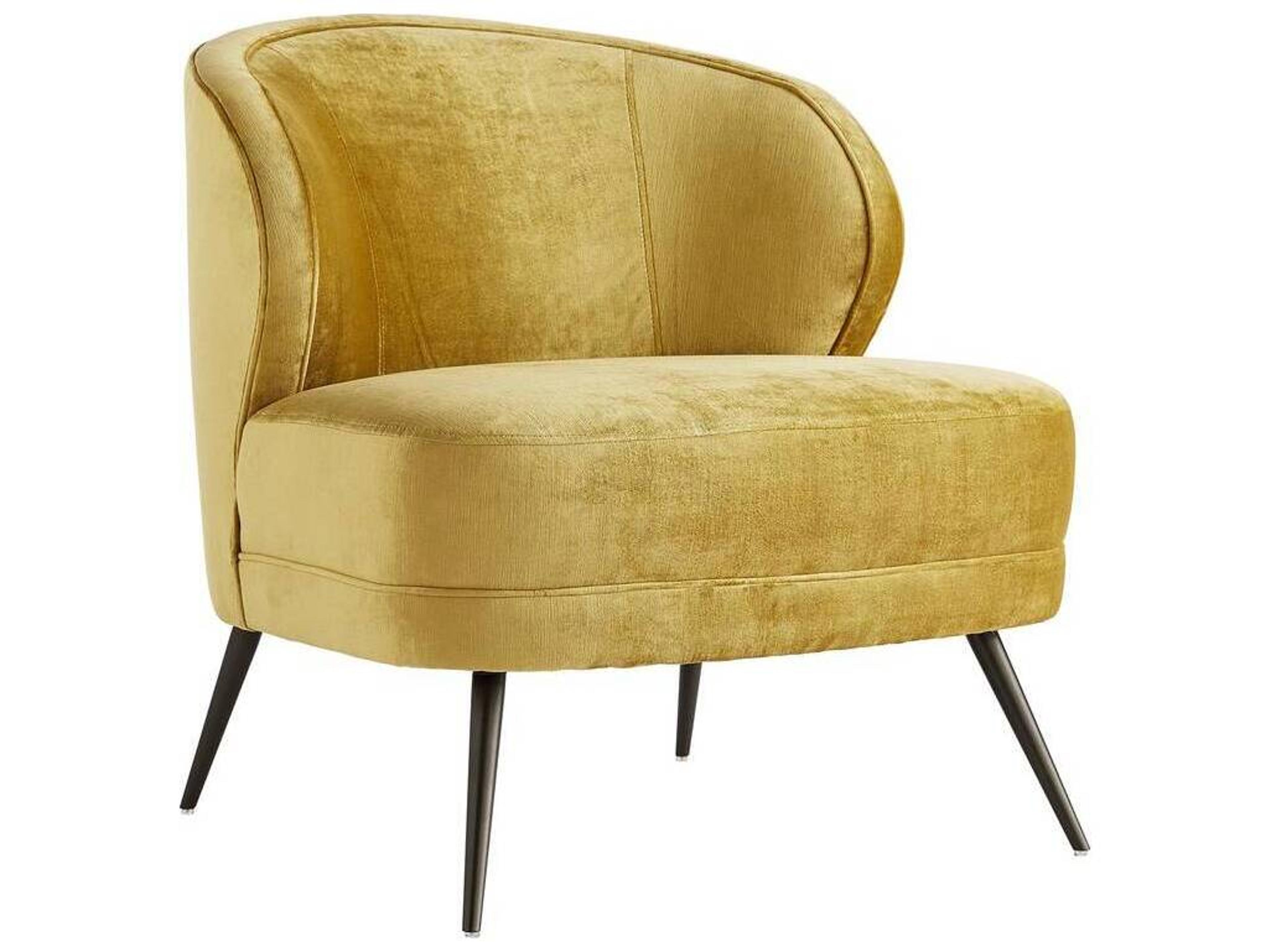 Arteriors Home Kitts Yellow Velvet Accent Chair