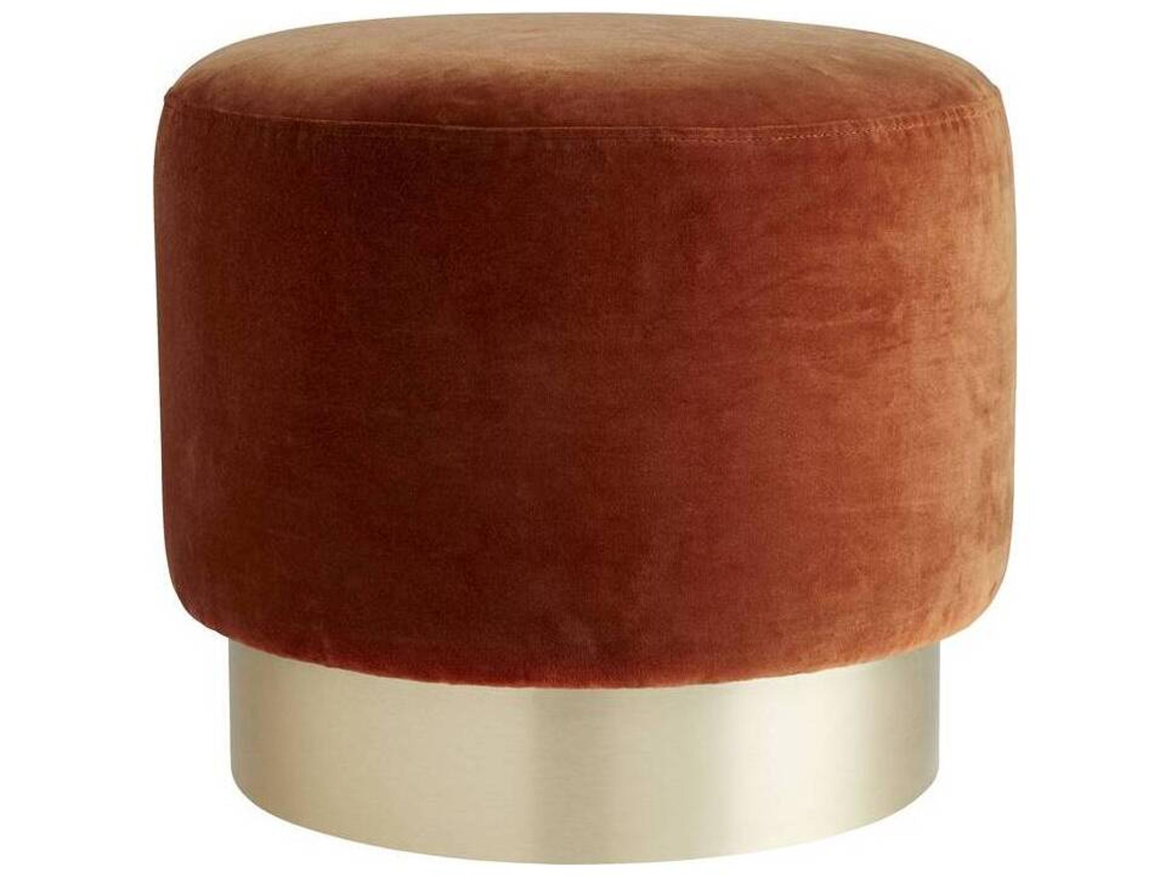 Arteriors Home Avalon Persimmon Velvet Swivel Ottoman