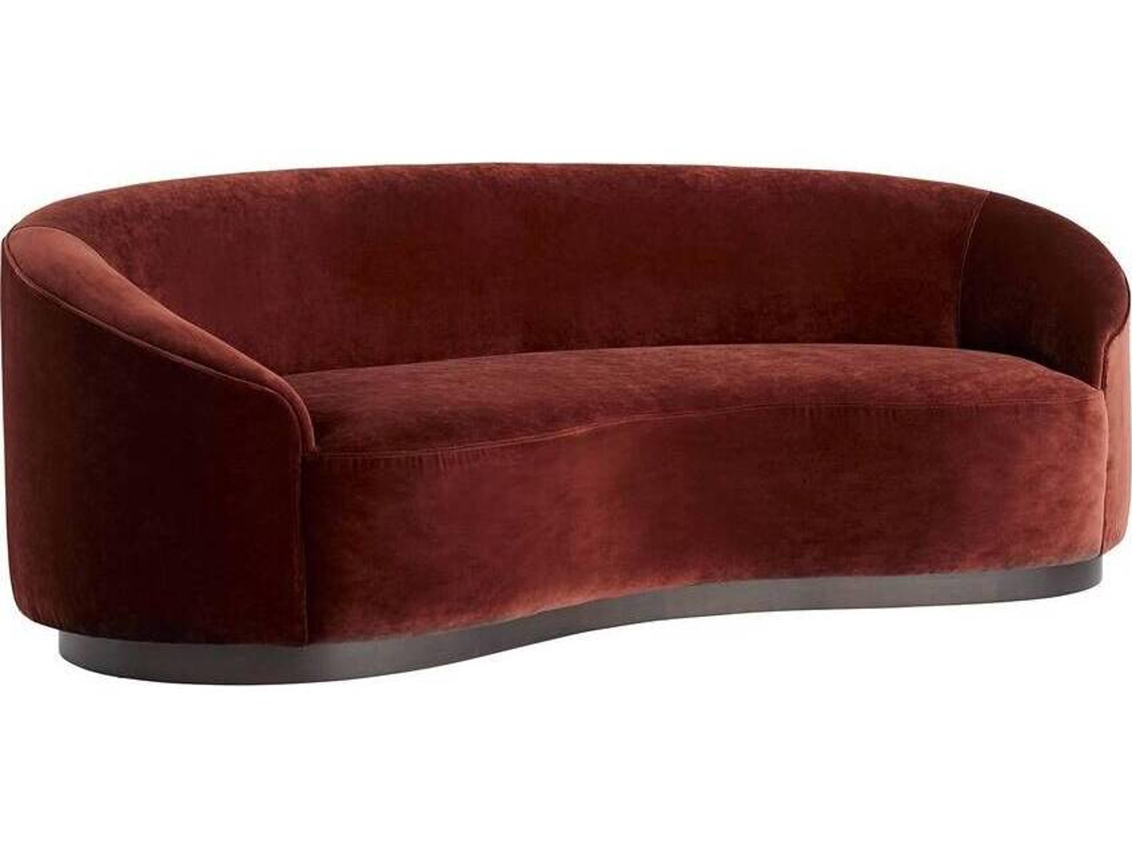 Arteriors Home Turner Paprika Velvet Red Upholstered Sofa