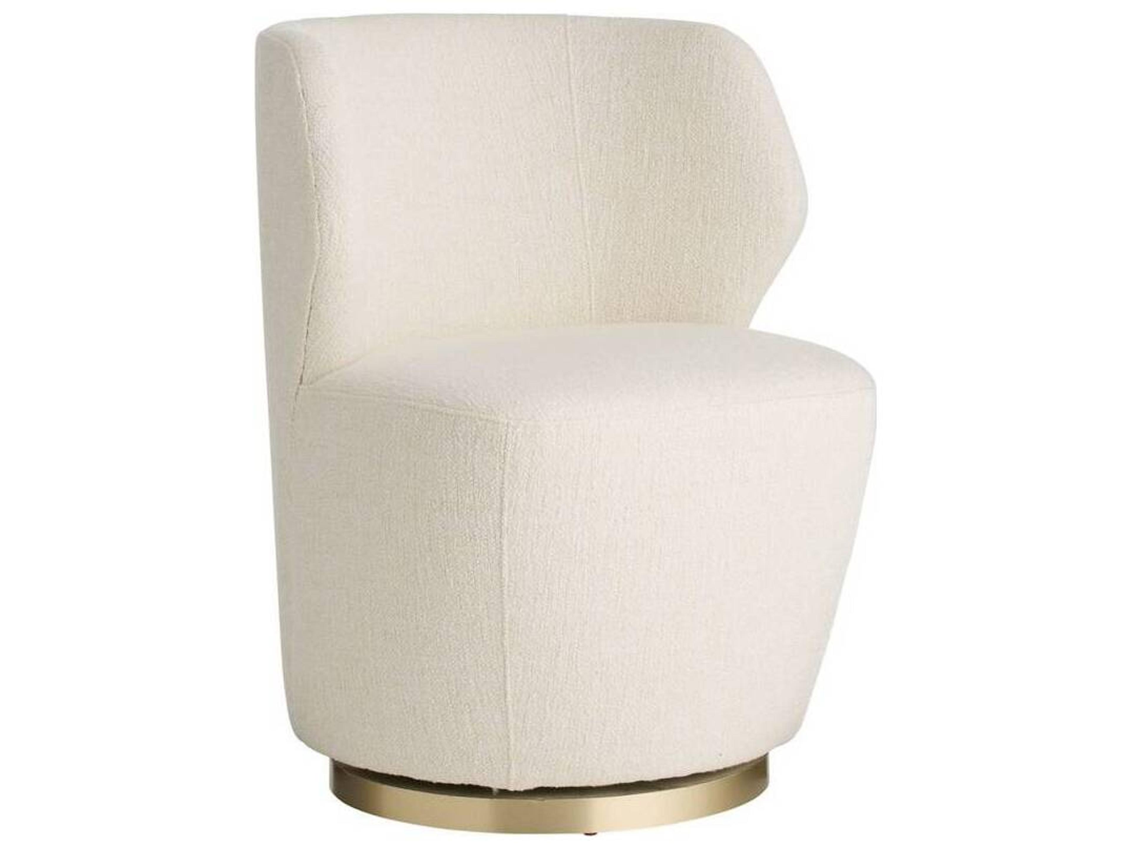 Arteriors Home Poppy Swivel White Accent Chair