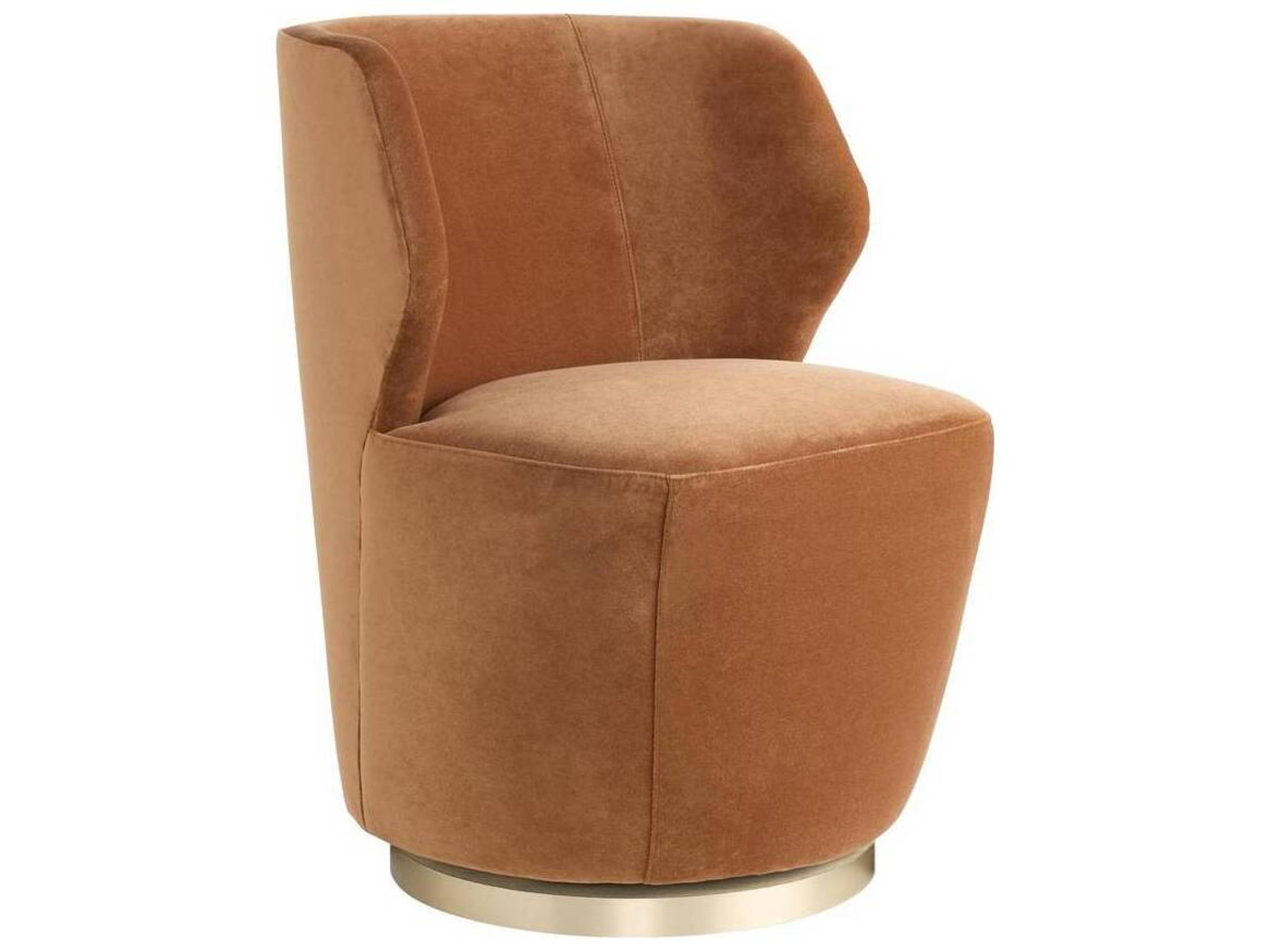 Arteriors Home Poppy Swivel Orange Velvet Accent Chair