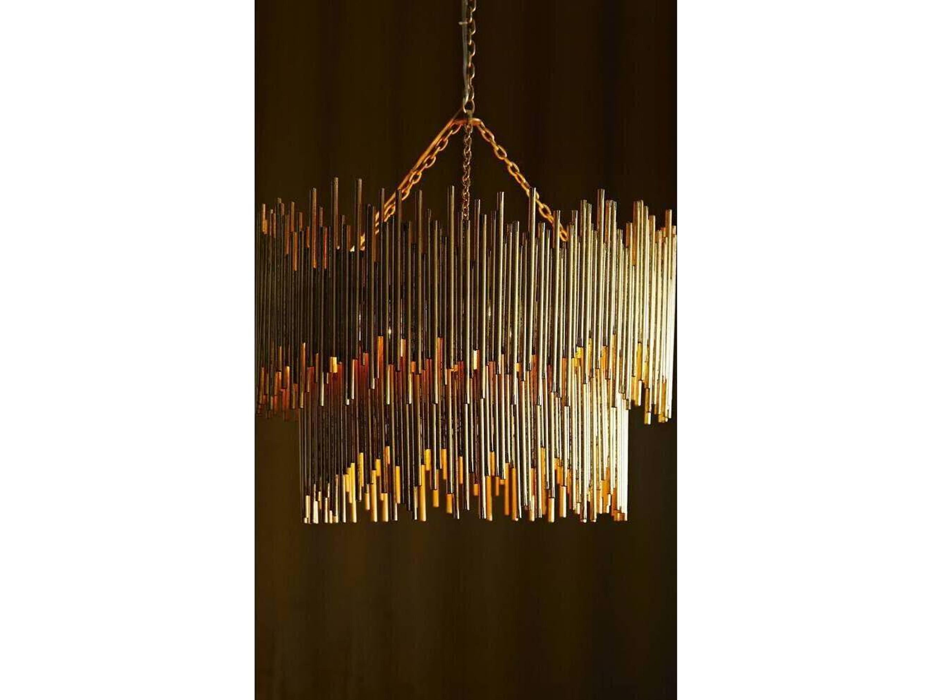 Arteriors Home Prescott 8-Light Gold Leaf Tiered Pendant
