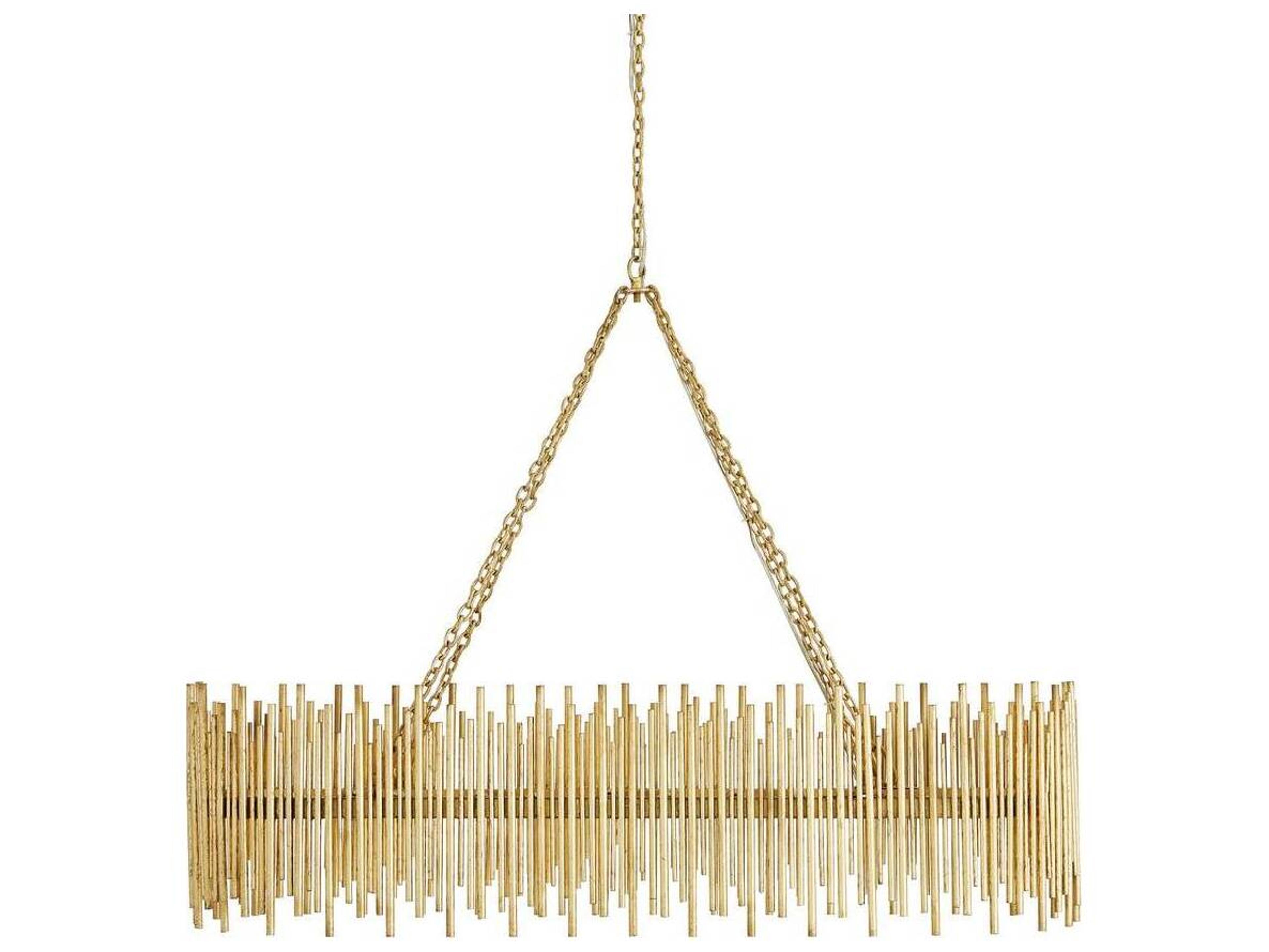 Arteriors Home Prescott 10-Light Gold Leaf Linear Island Pendant