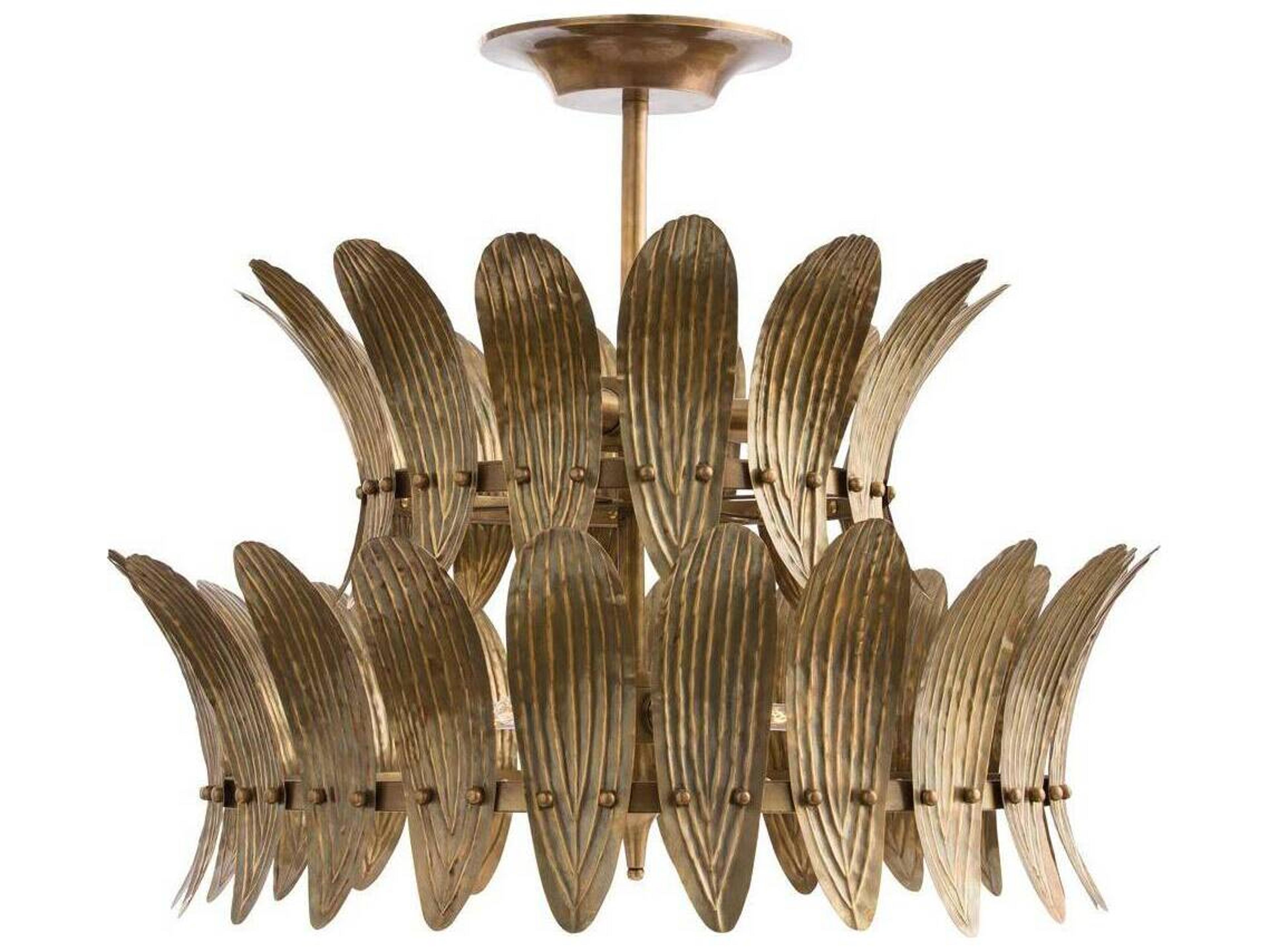 Analise 8-Light Vintage Brass Tiered Chandelier