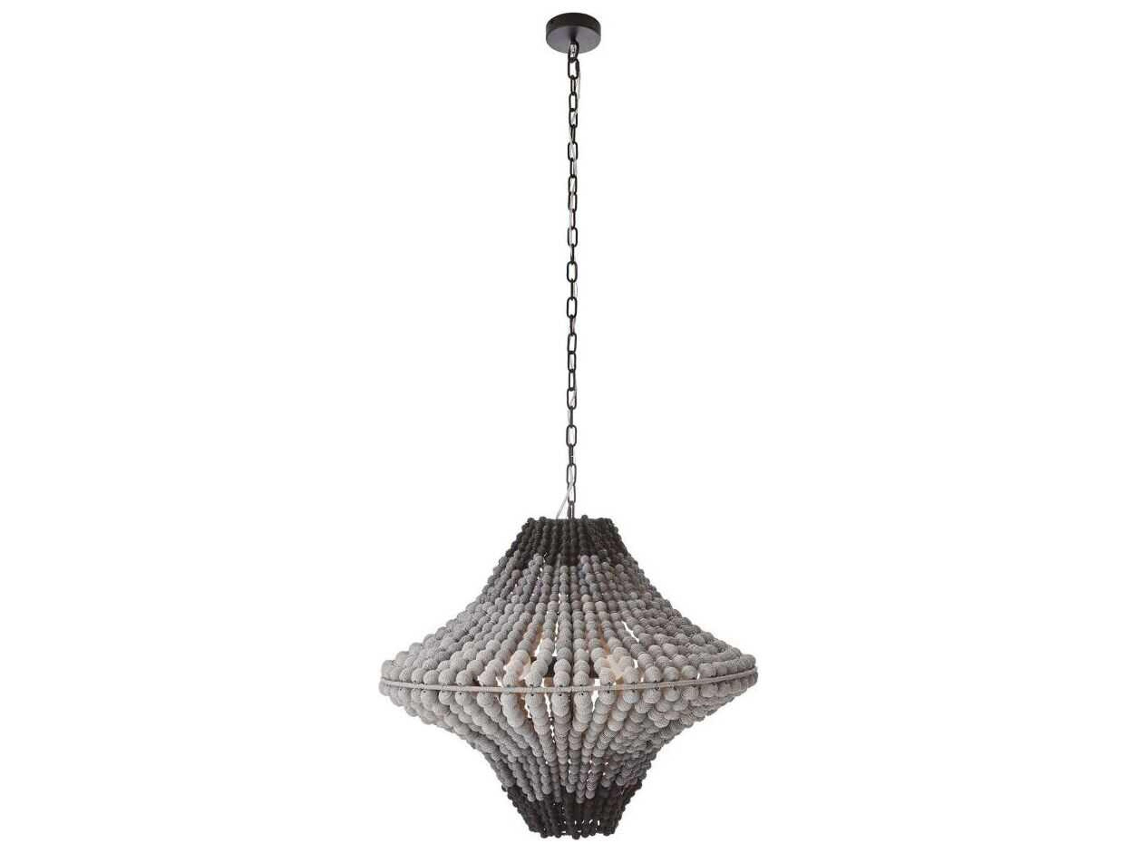 Arteriors Home Paradisa 3-Light Black Gray Ombre Coco Beads Pendant