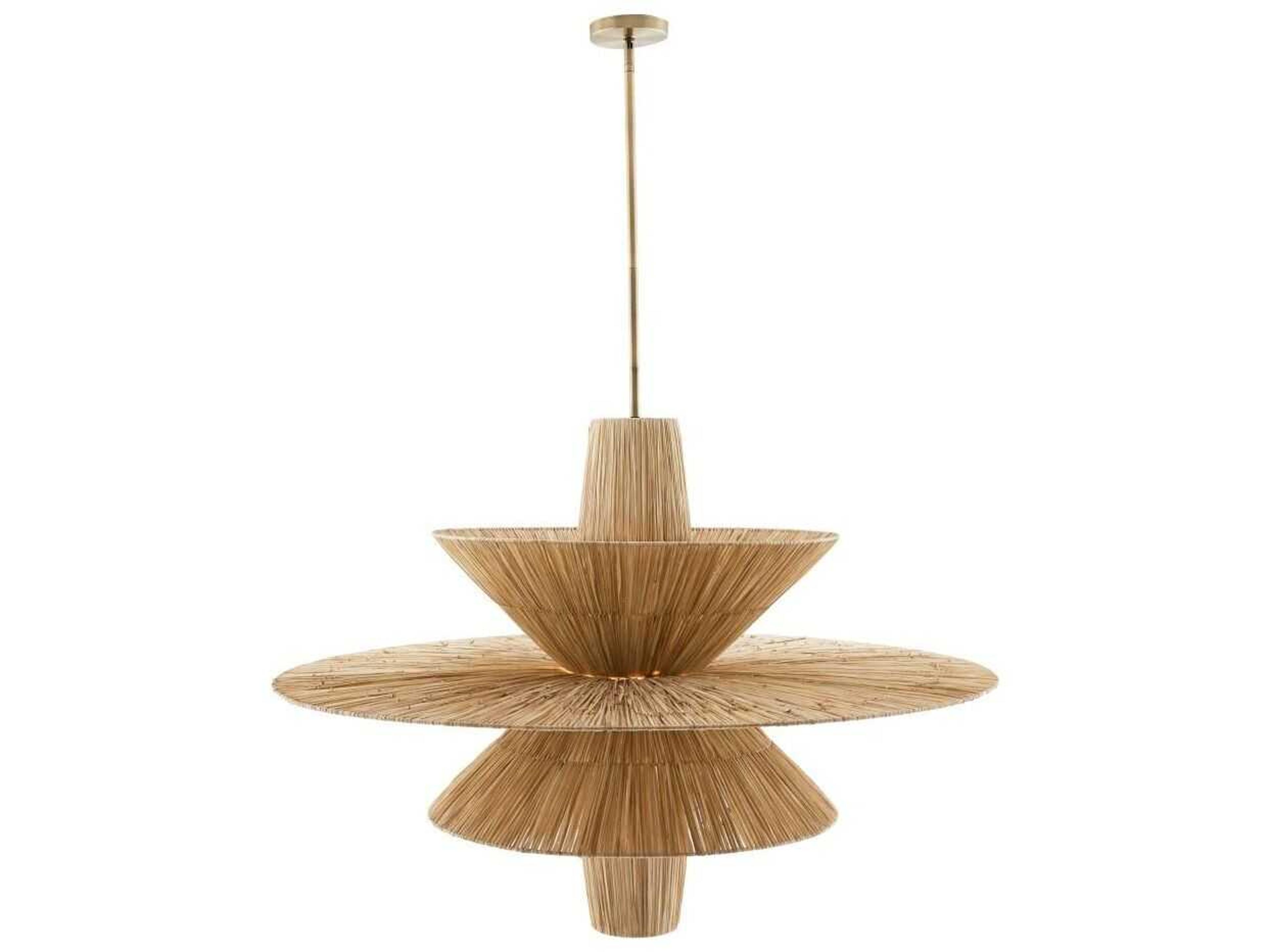 Arteriors Home Shay 1-Light Natural Rattan Wood Geometric Pendant