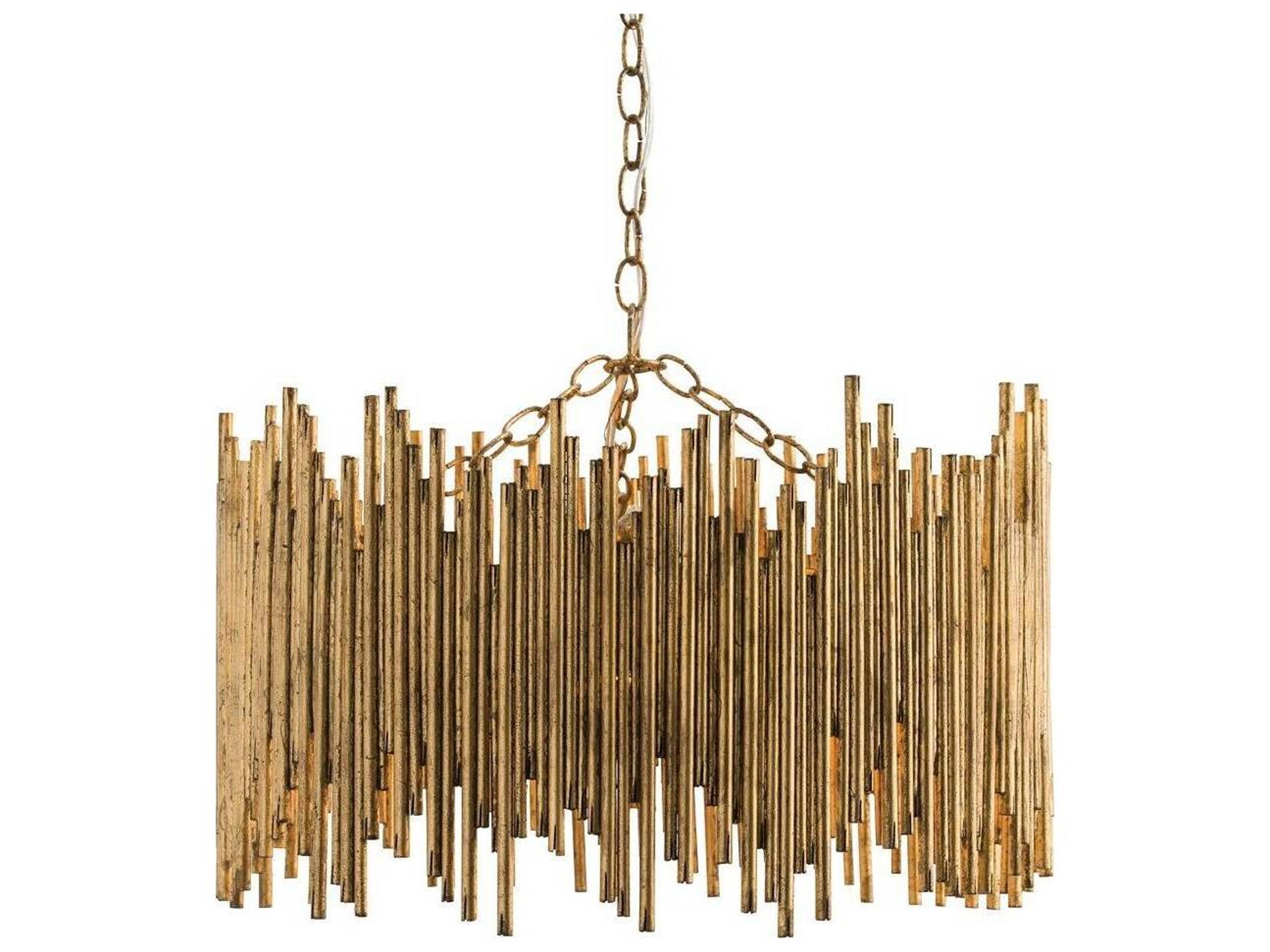 Arteriors Home Prescott 3-Light Gold Leaf Drum Linear Pendant