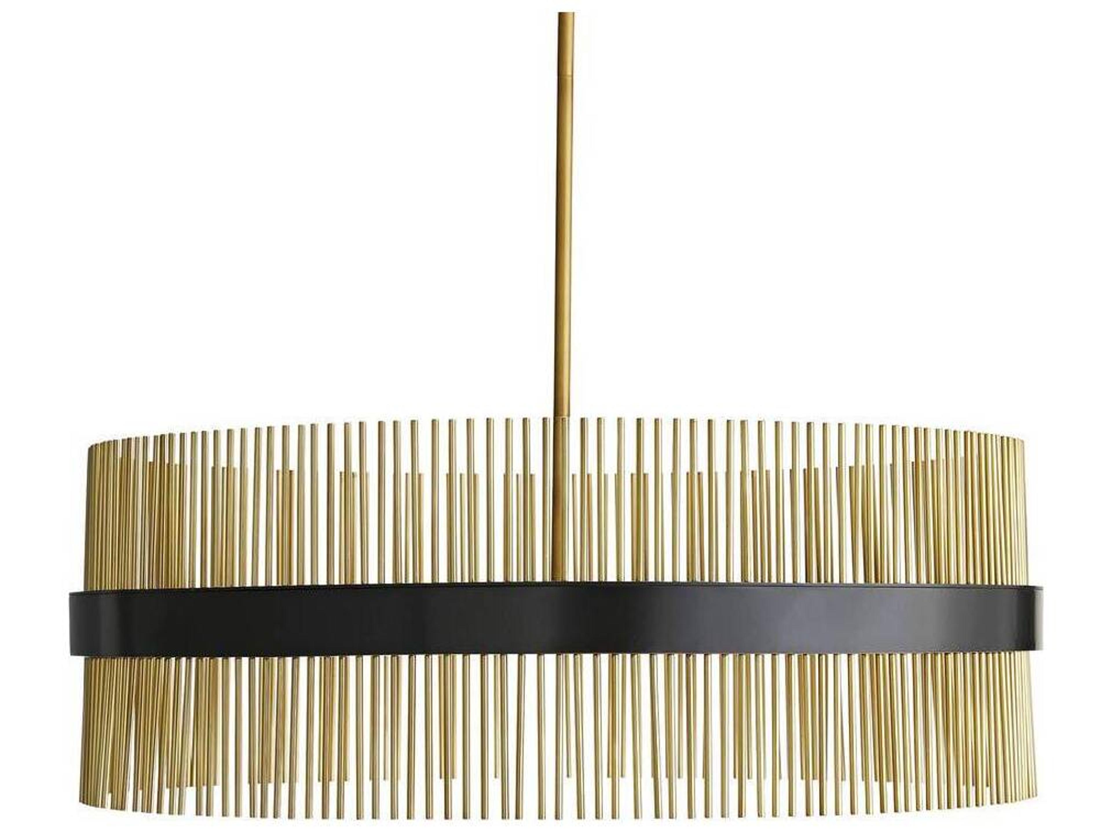 Arteriors Home Hozier 12-Light Antique Brass Bronze Drum Round Pendant