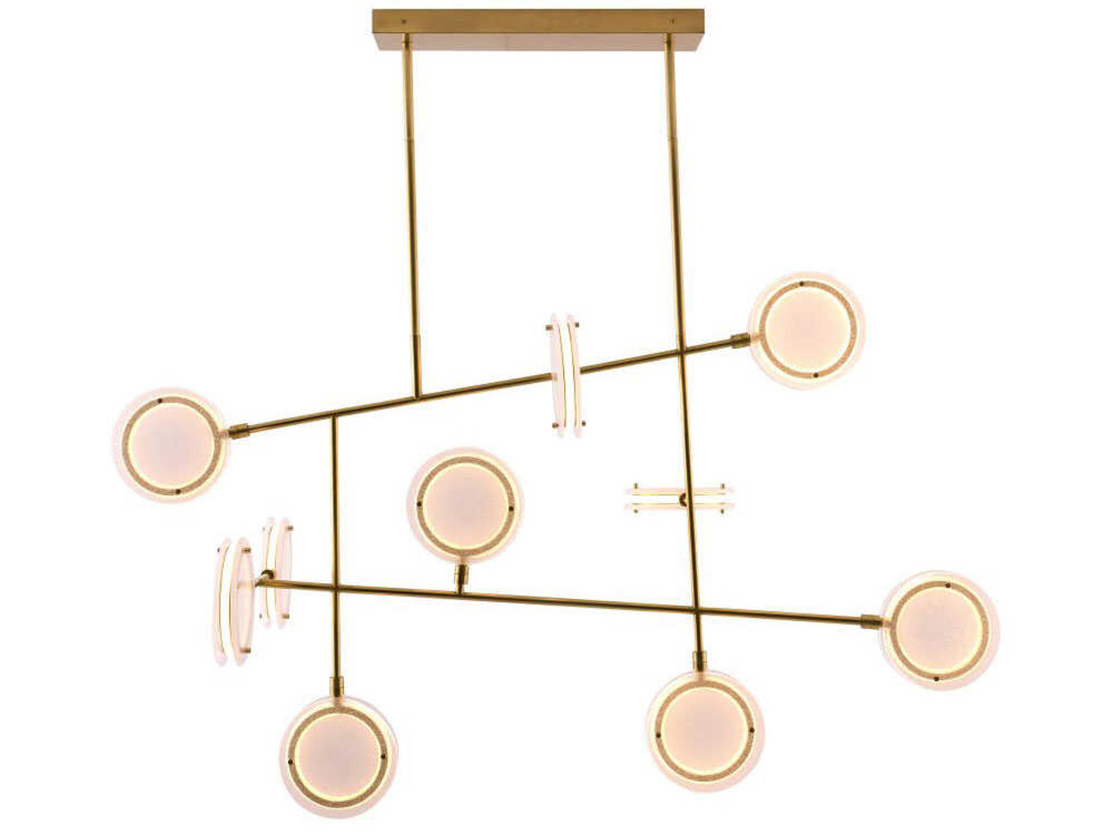 Arteriors Home Meridian 10-Light Antique Brass Linear Round Island Pendant