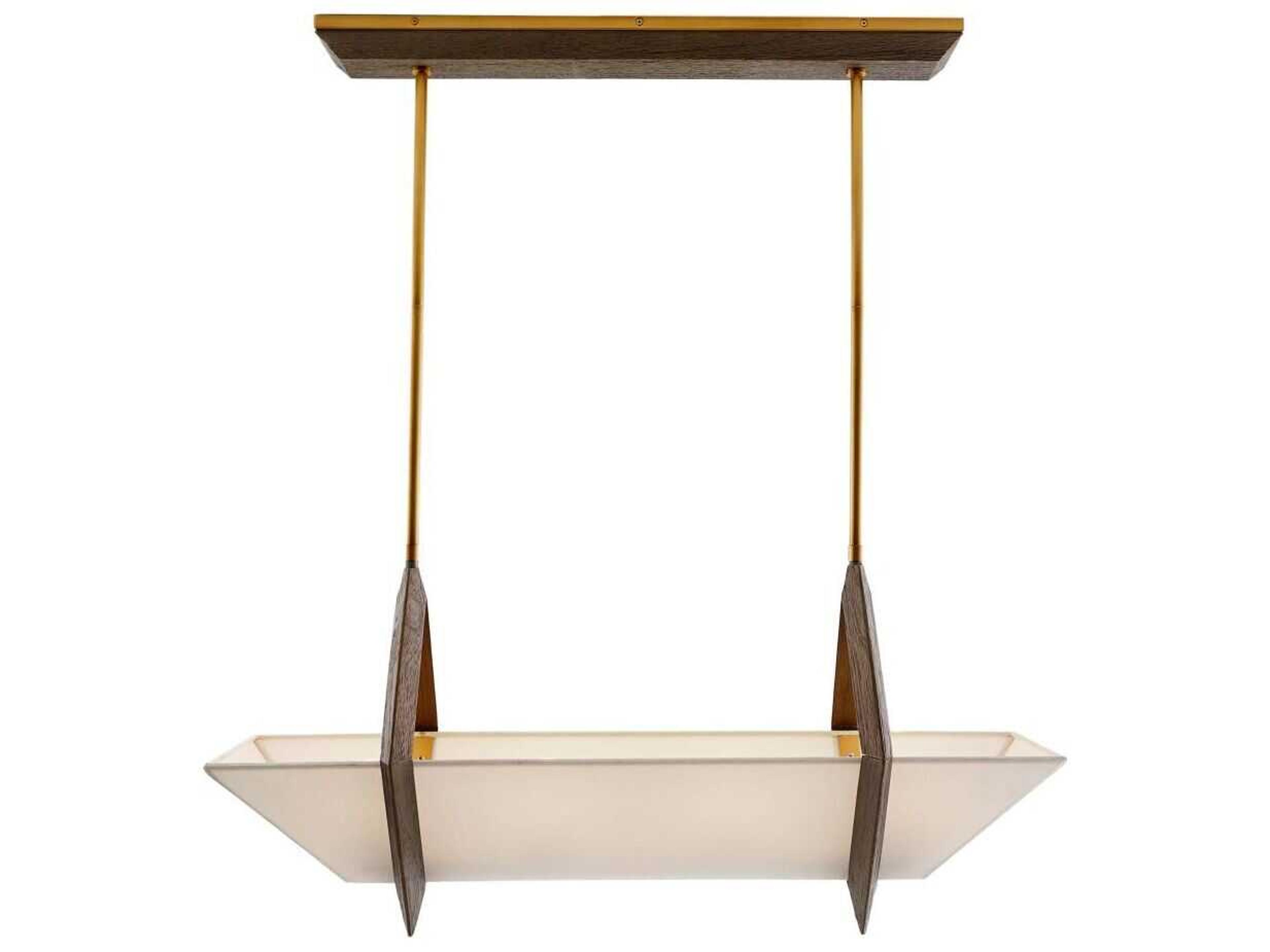 Arteriors Home Saginaw 4-Light Gray Wash Wood Brown Linear Island Pendant