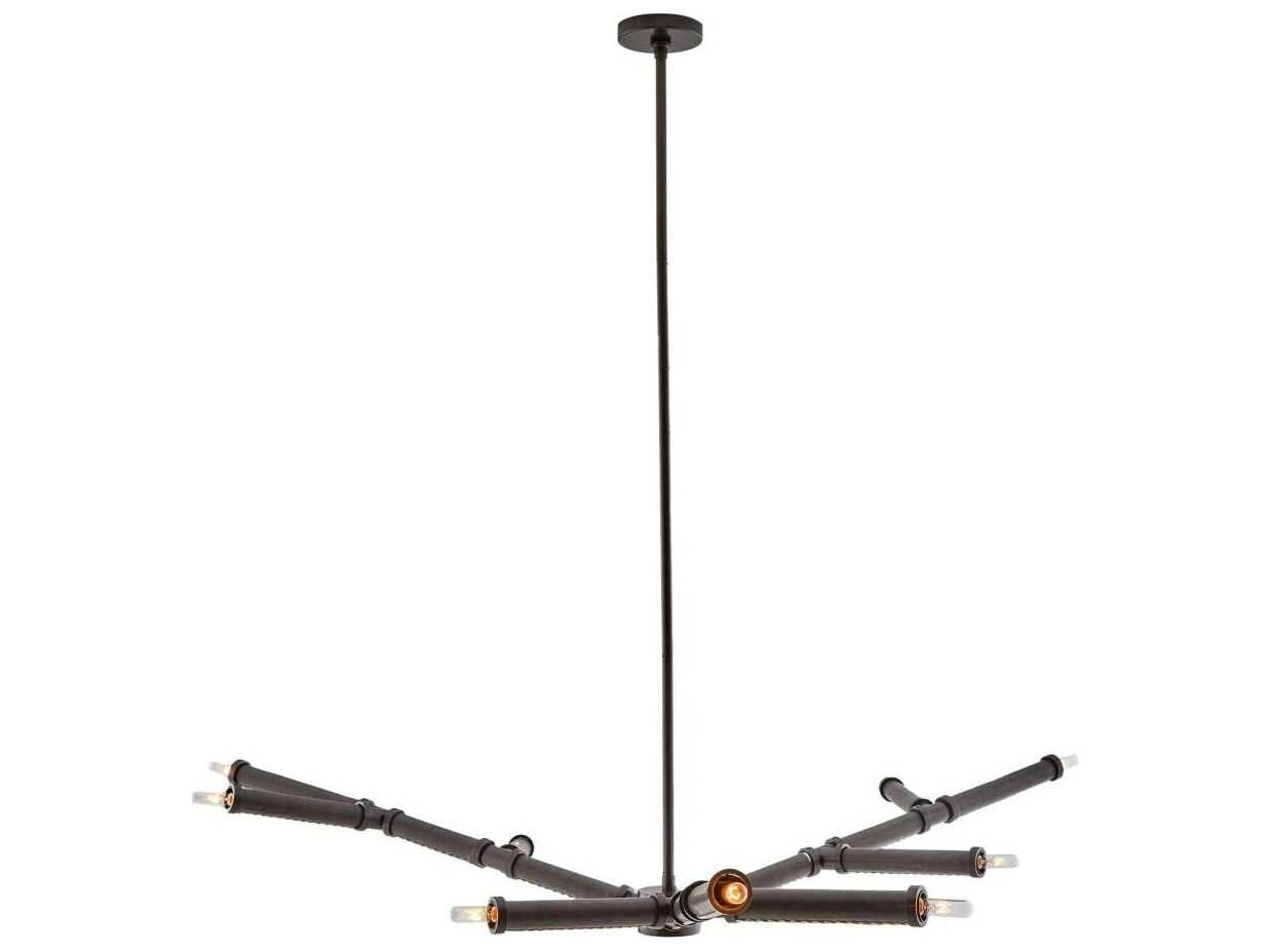 Arteriors Home Paden 9-Light Charcoal Leather Black Chandelier