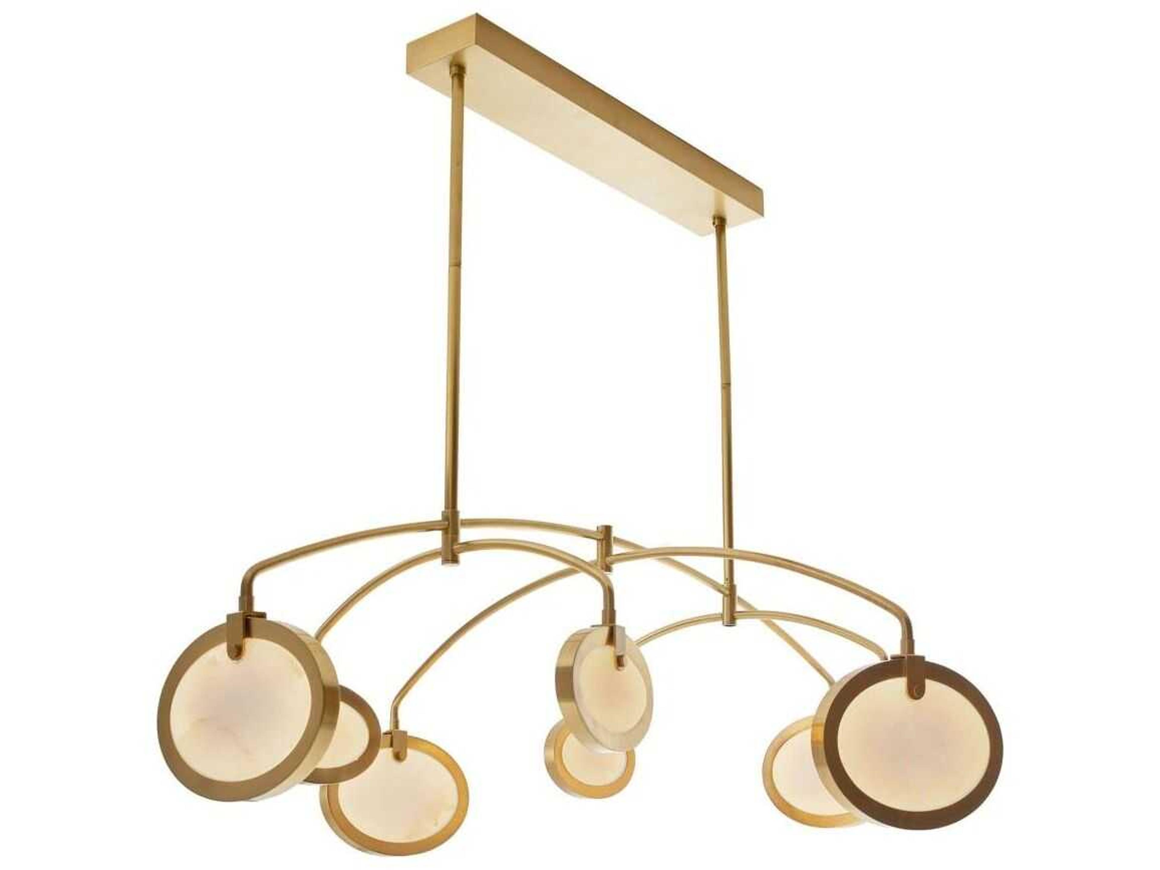 Arteriors Home Rosabel 8-Light Antique Brass Linear Island Pendant