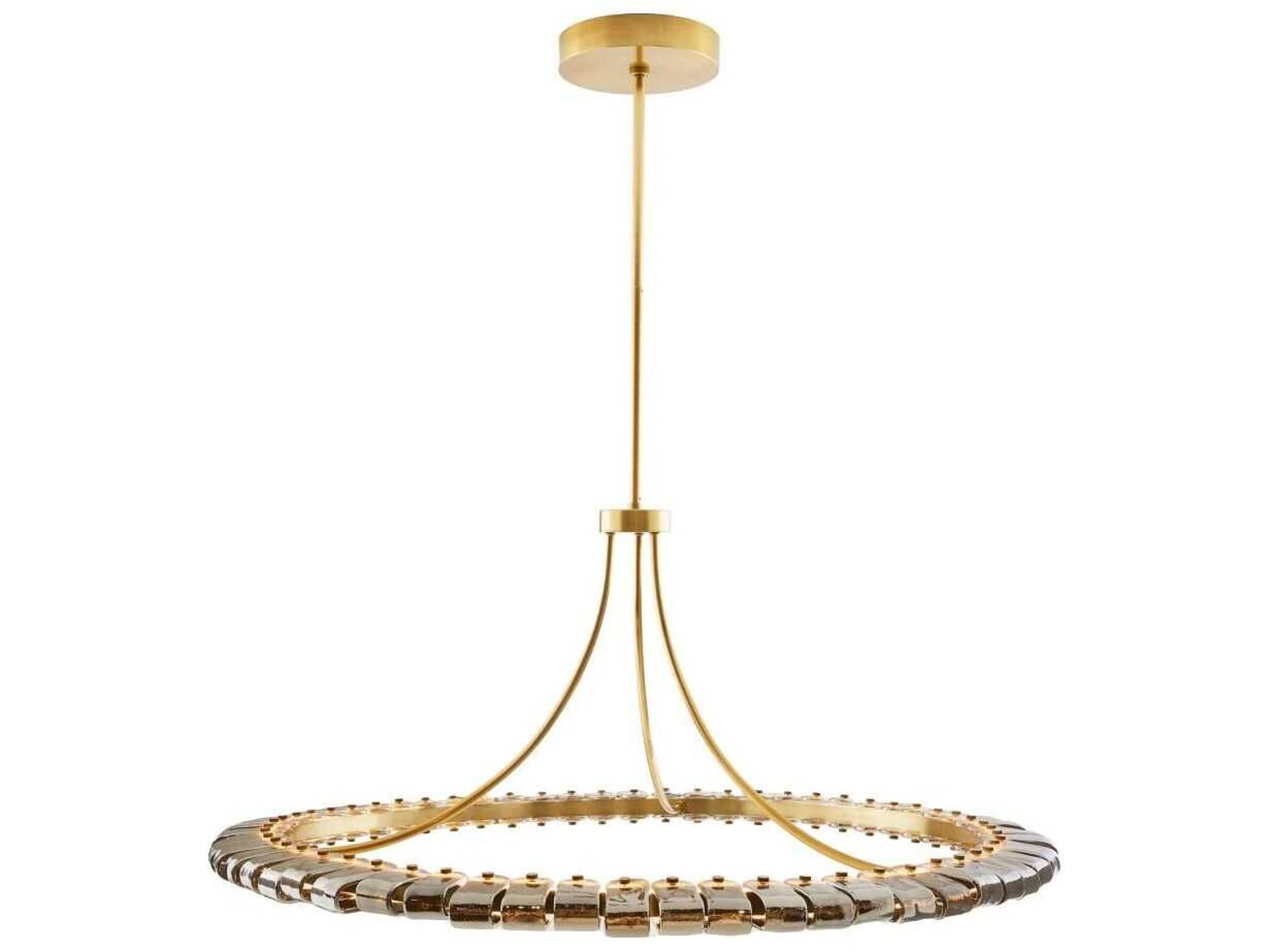 Arteriors Home Santorini 1-Light Antique Brass Gray Round Pendant