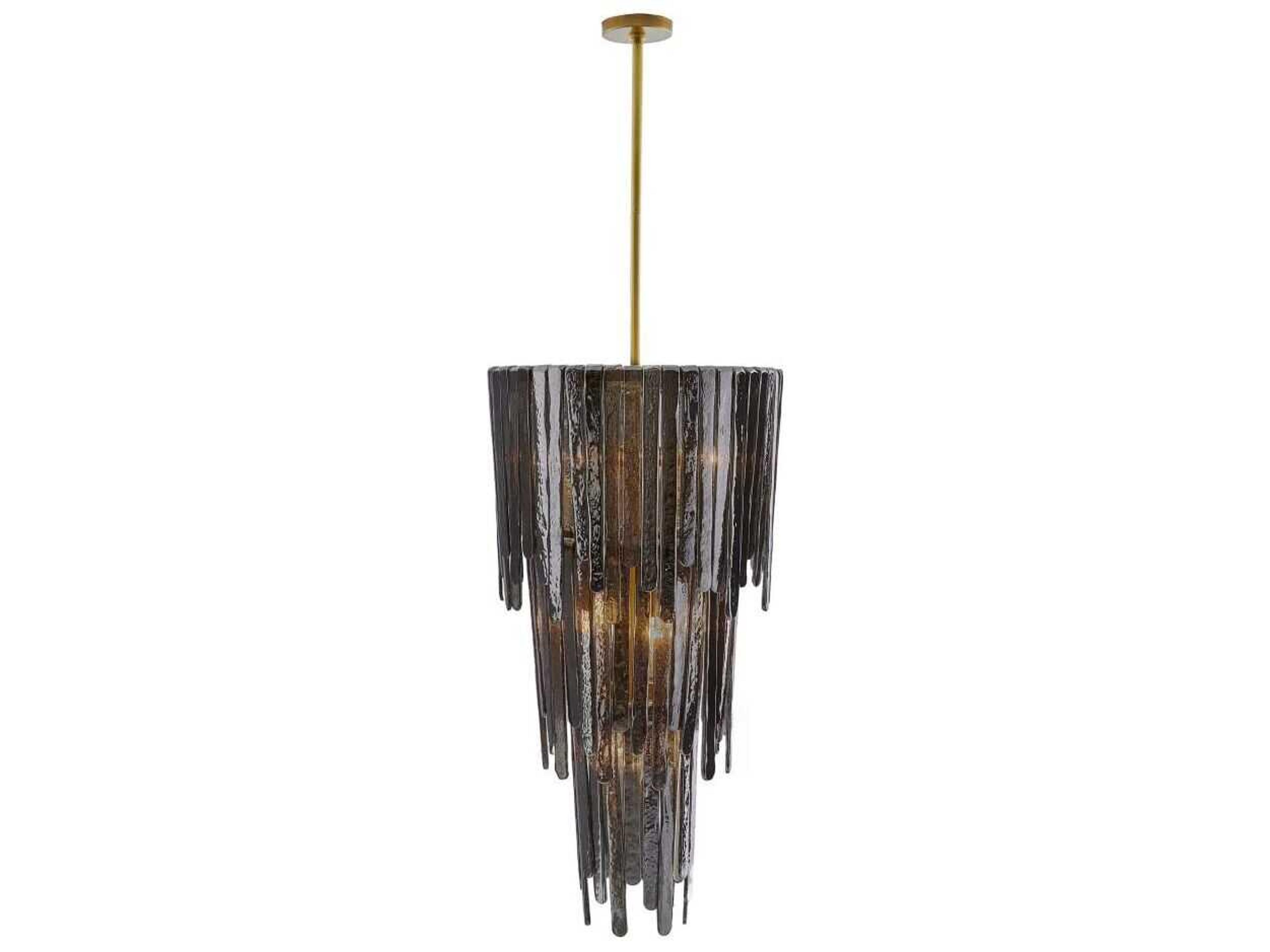 Arteriors Home Raine 7-Light Antique Brass Black Tiered Chandelier