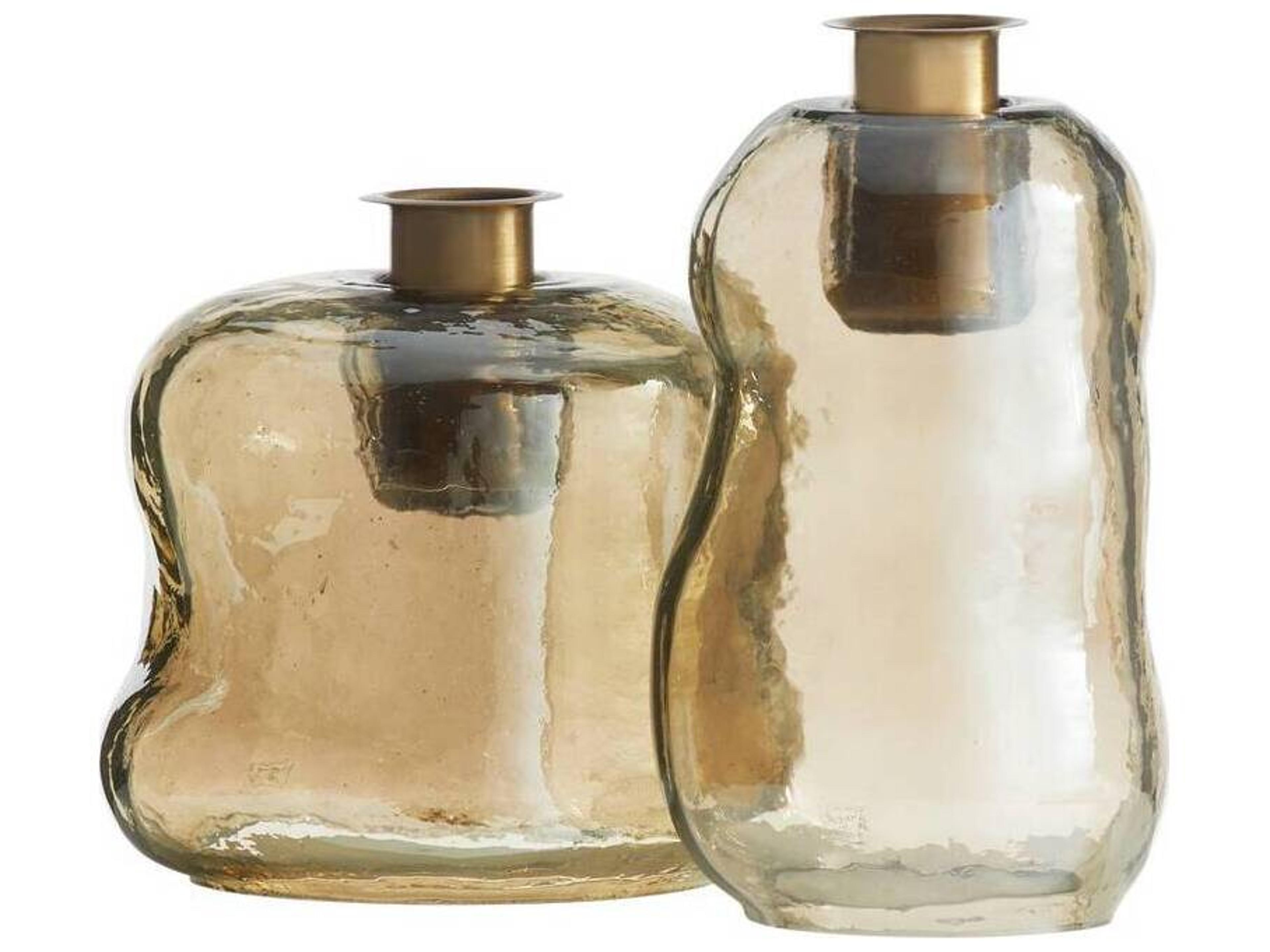 Arteriors Home Smoke Luster Antique Brass Candle Holder