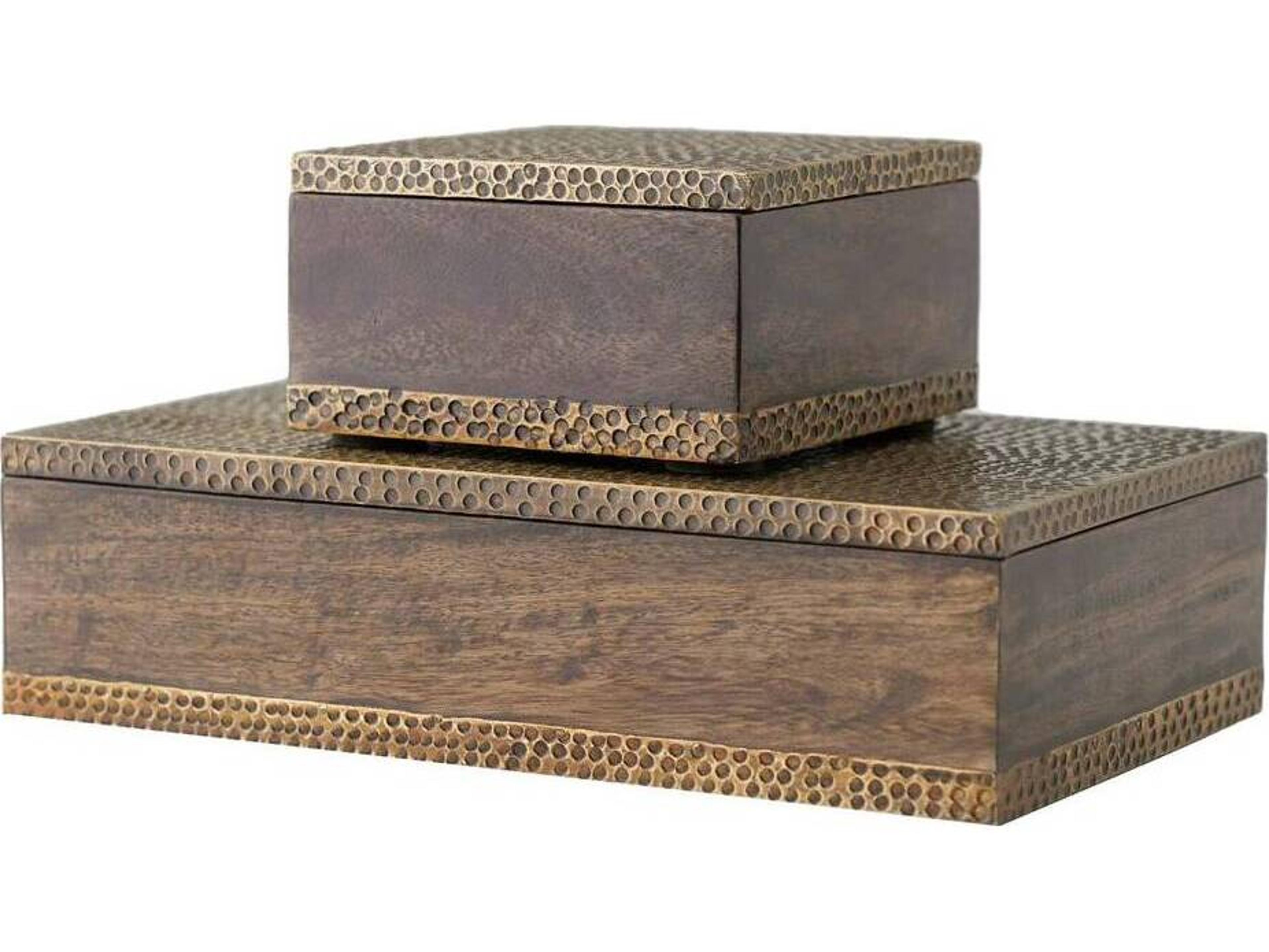 Arteriors Home Dark Walnut Antique Brass Decorative Accent