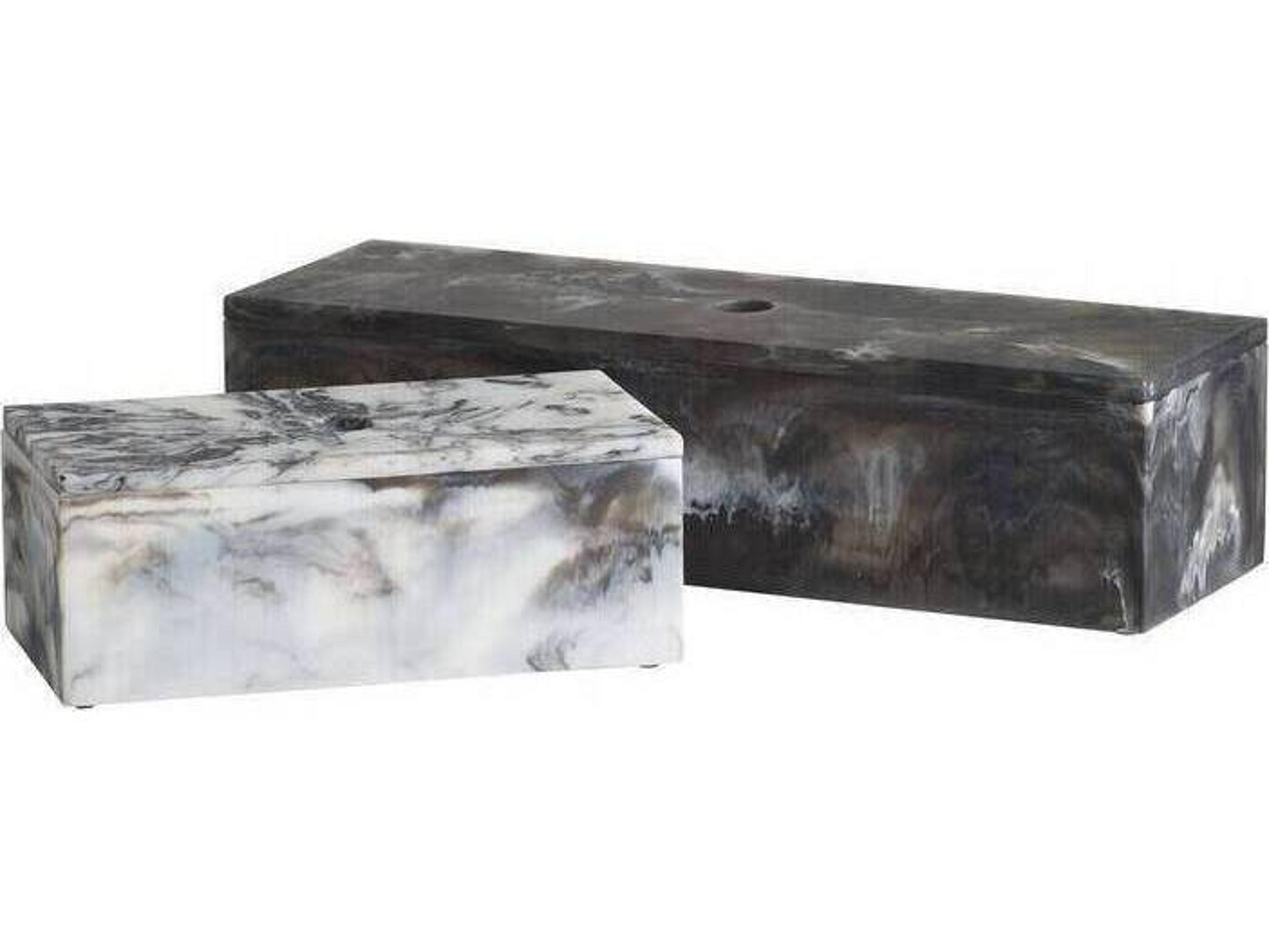 Arteriors Home Kayce Black White Multi Boxes Set of 2