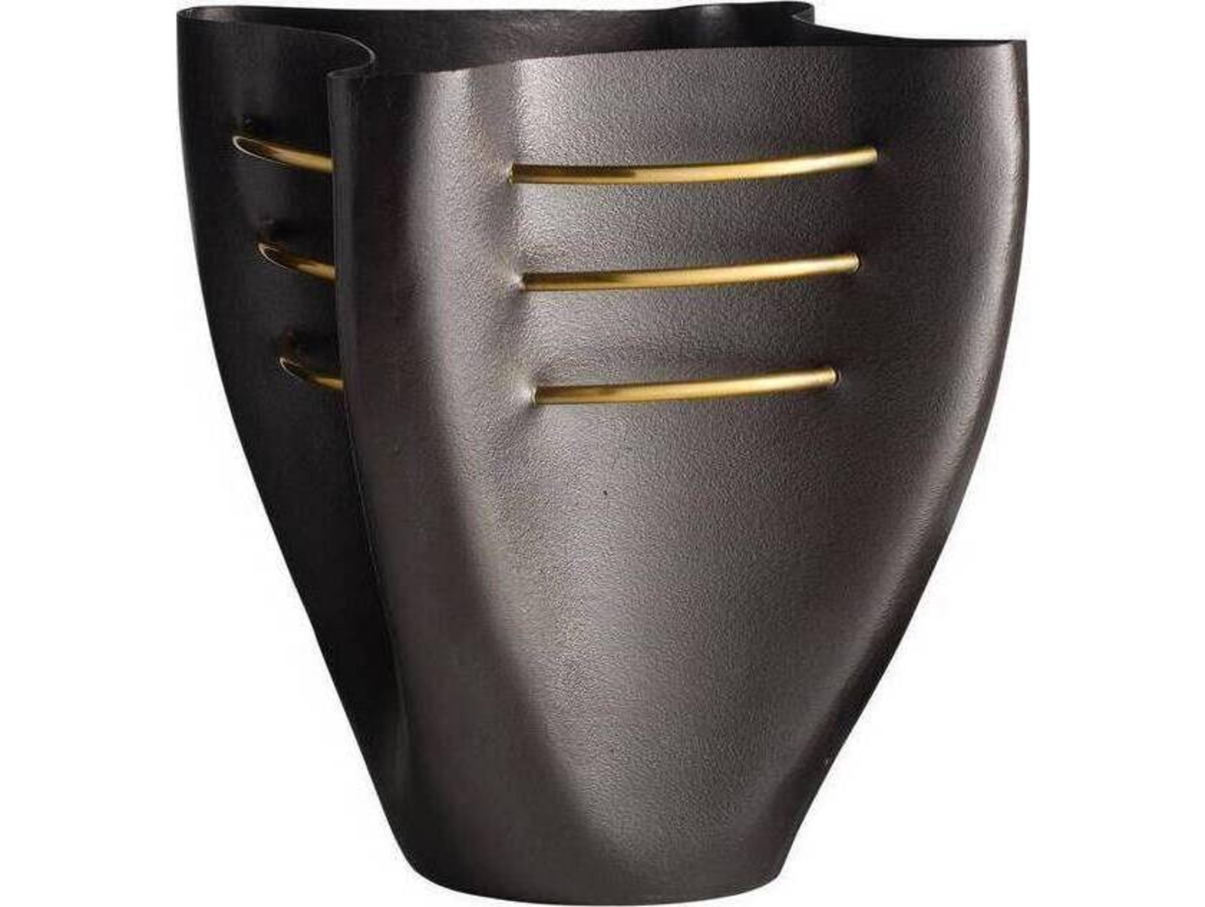 Arteriors Home Jerusha Blackened Antique Brass Gold Vase