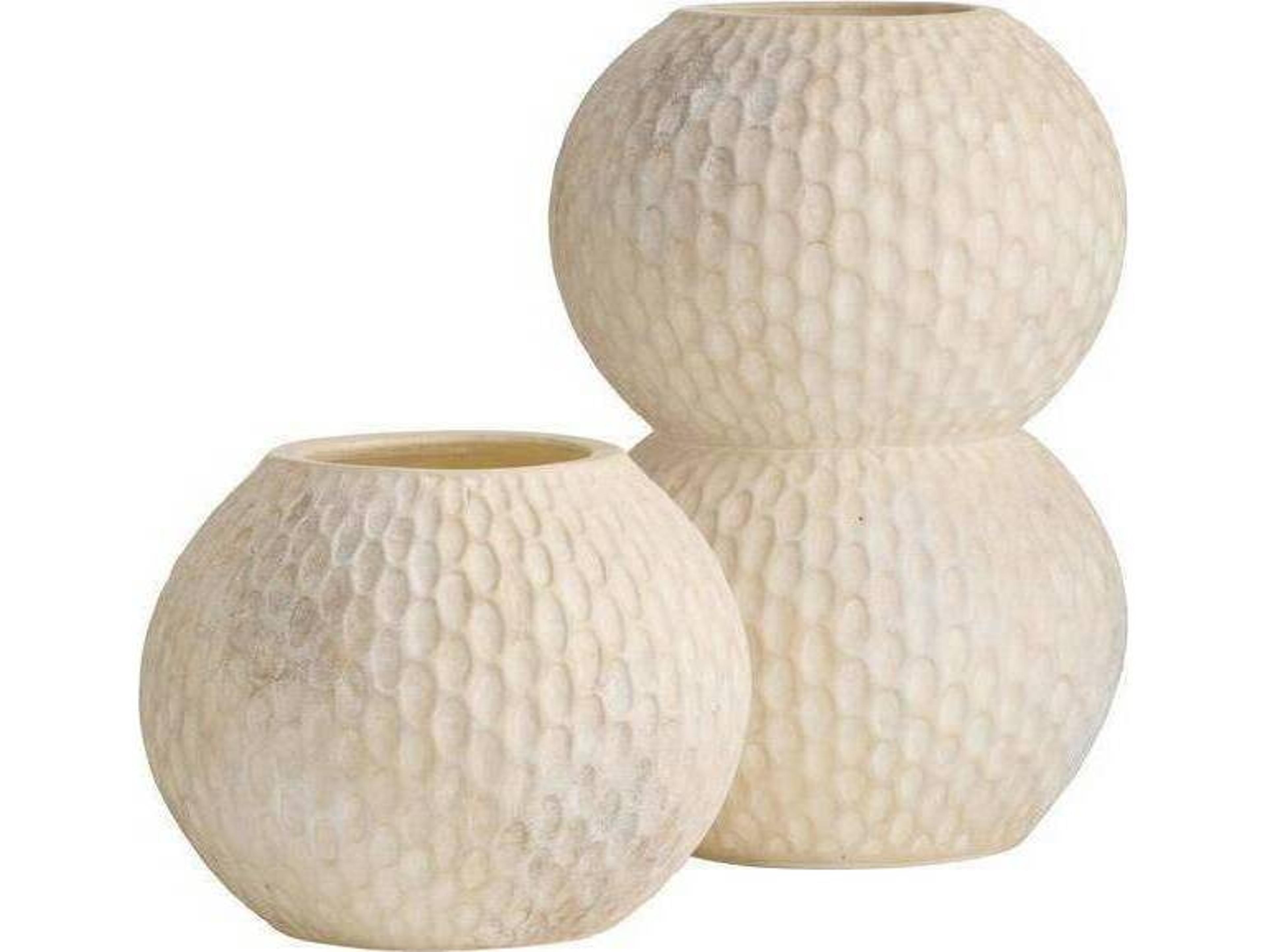 Arteriors Home Kayli Egg Shell White Vases Set of 2