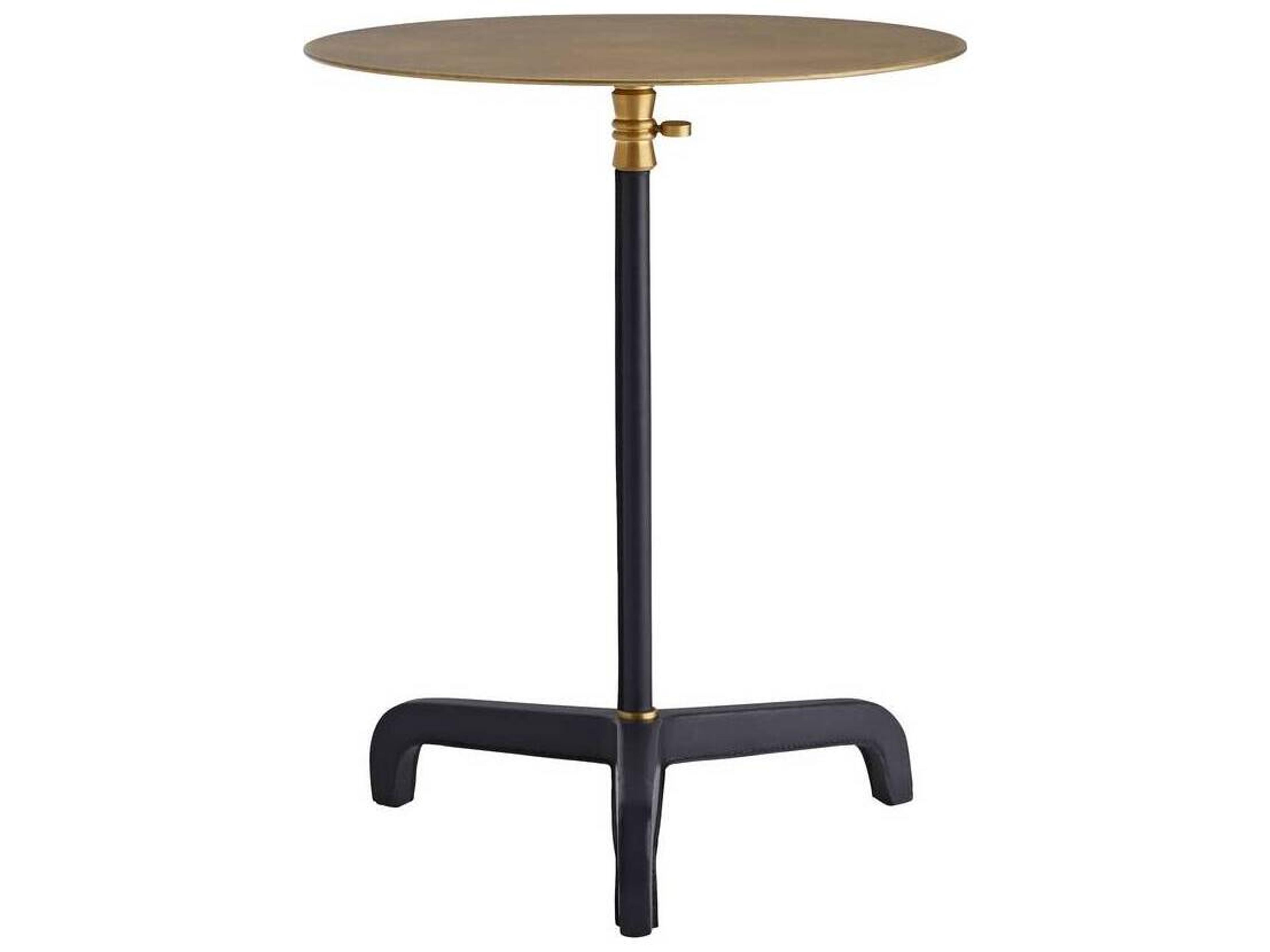 Arteriors Home Addison Round Metal Indigo Leather End Table