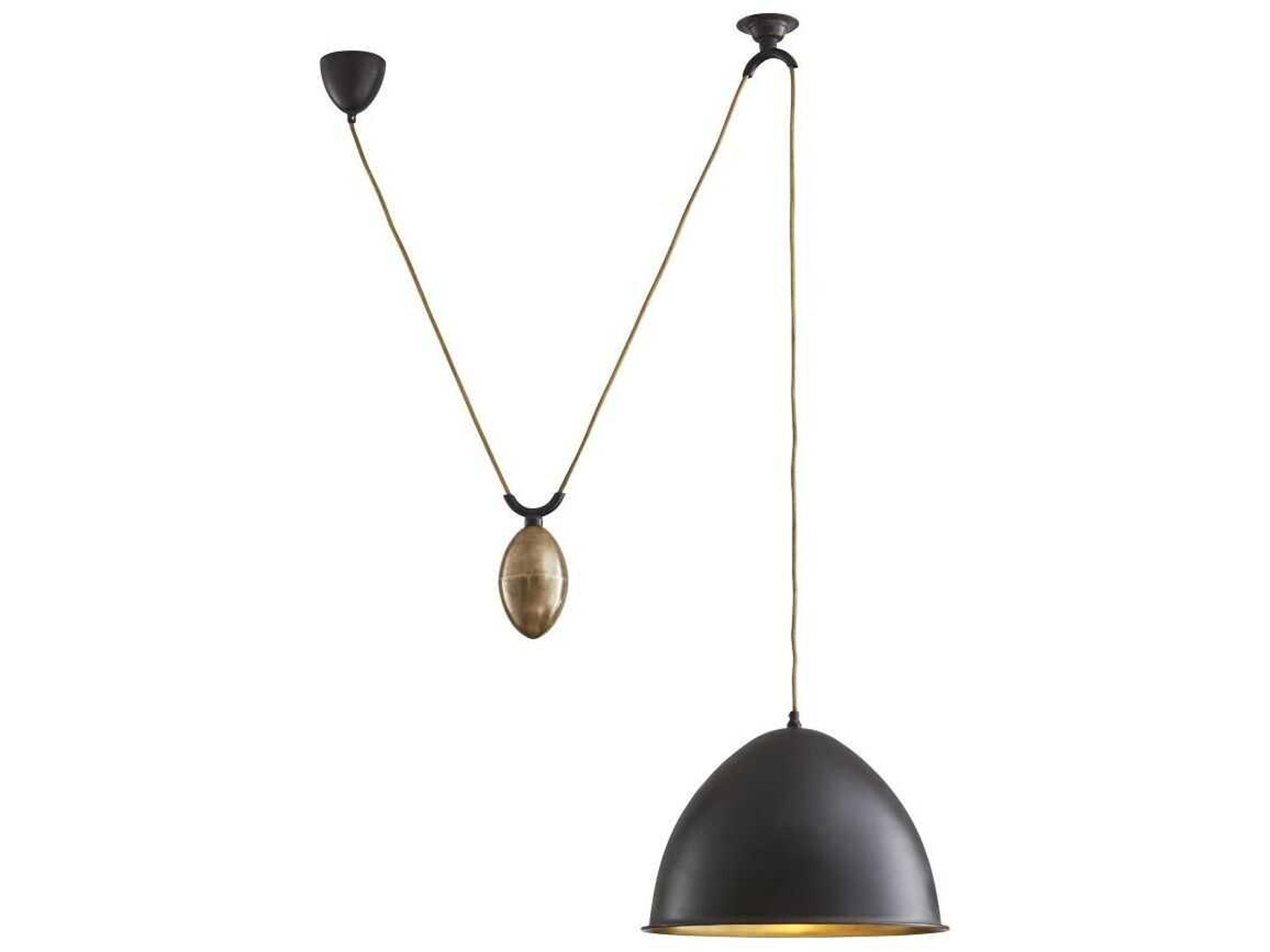 Arteriors Home Egg 1-Light Bronze Antique Brass Pendant