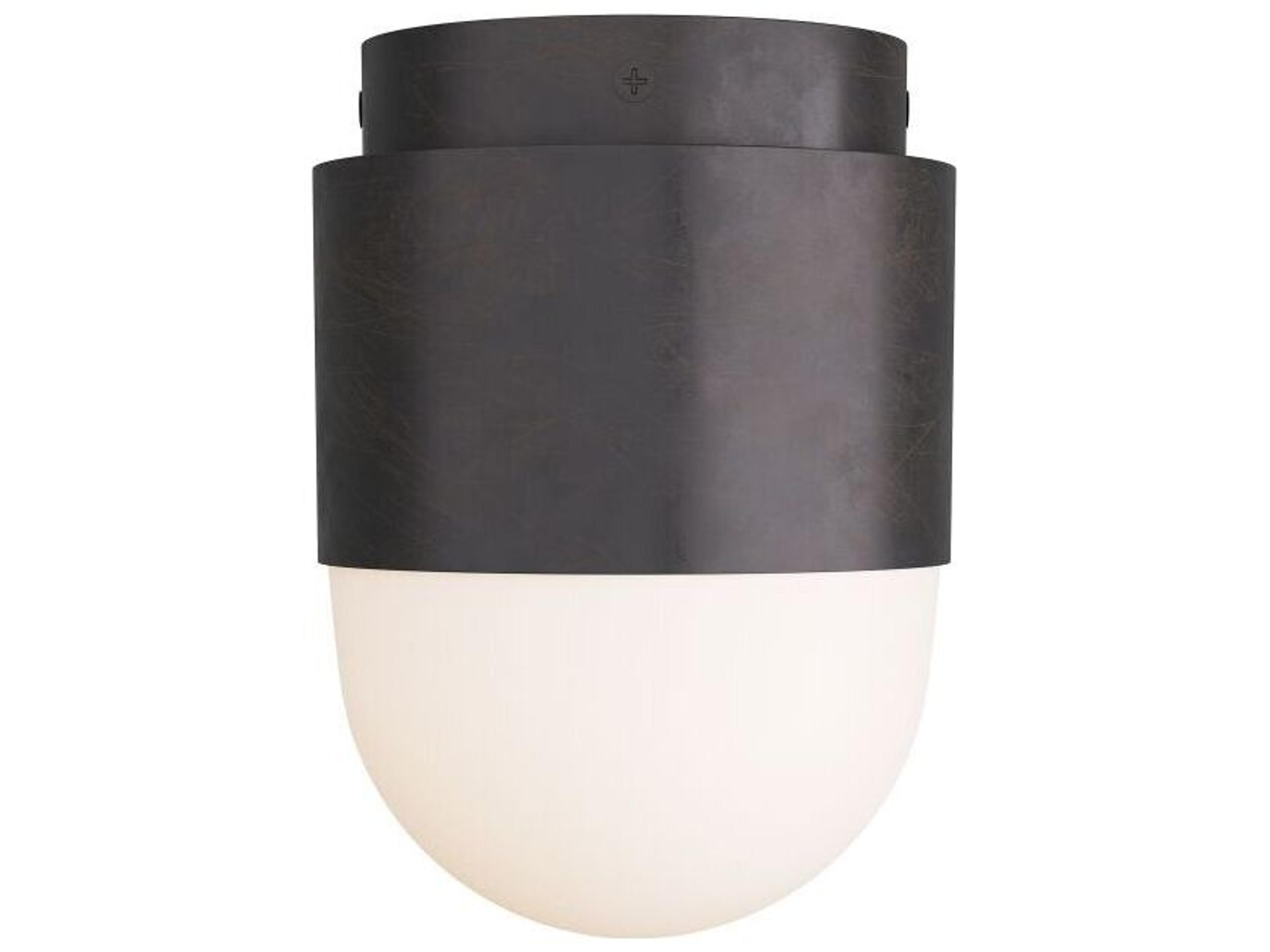 Arteriors Home Allentown 1-Light English Bronze Opal Black Cylinder Flush Mount
