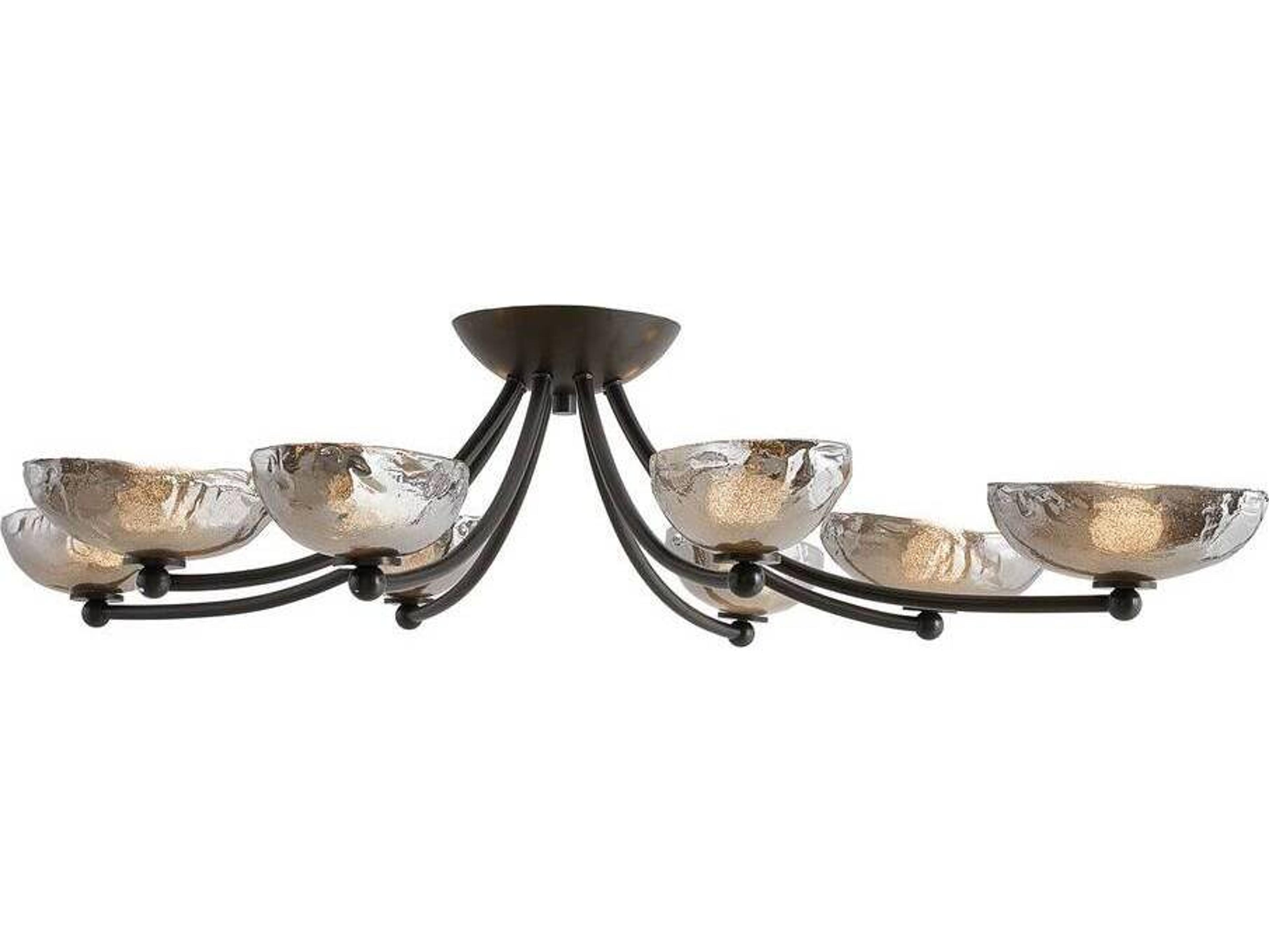 Arteriors Home Zamora 8-Light English Bronze Smoke Bowl Semi Flush Mount