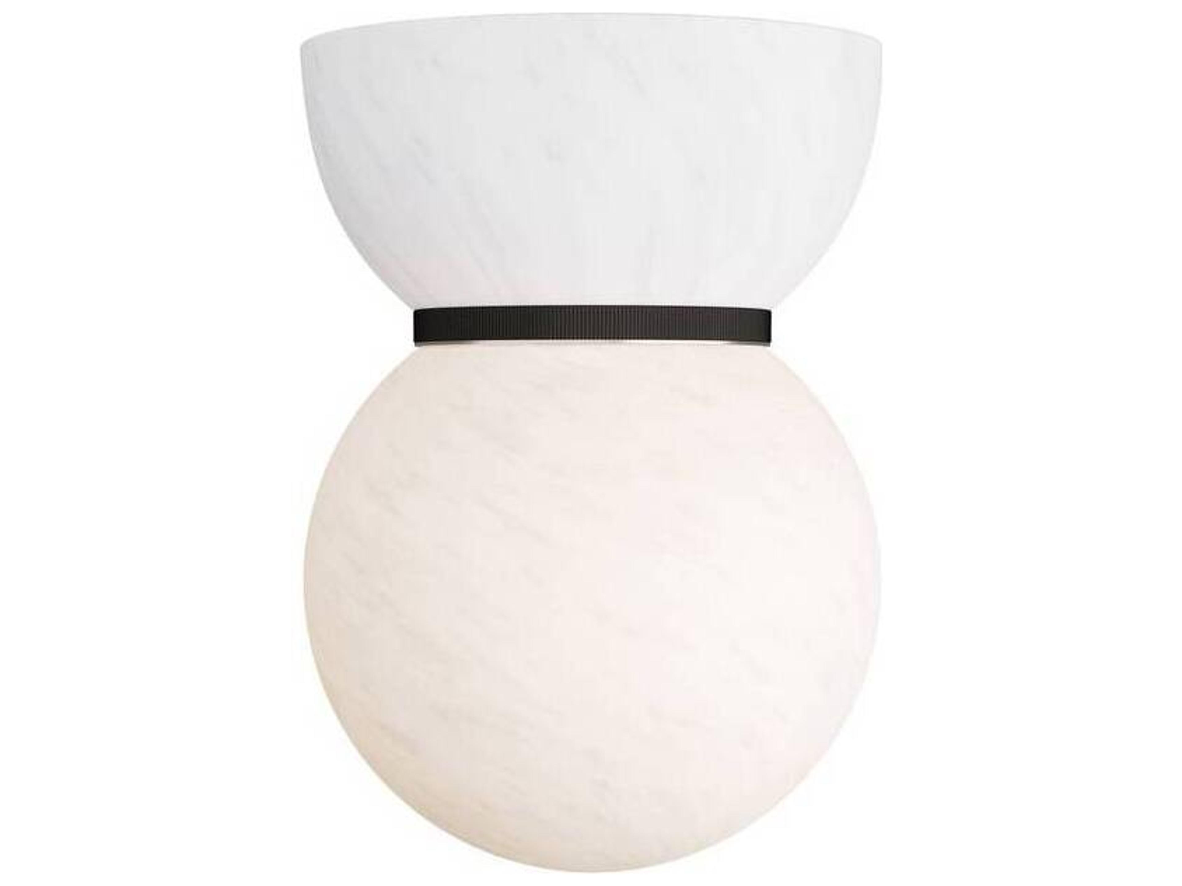 Arteriors Home Bryn 1-Light Matte Swirl English Bronze White Globe Flush Mount