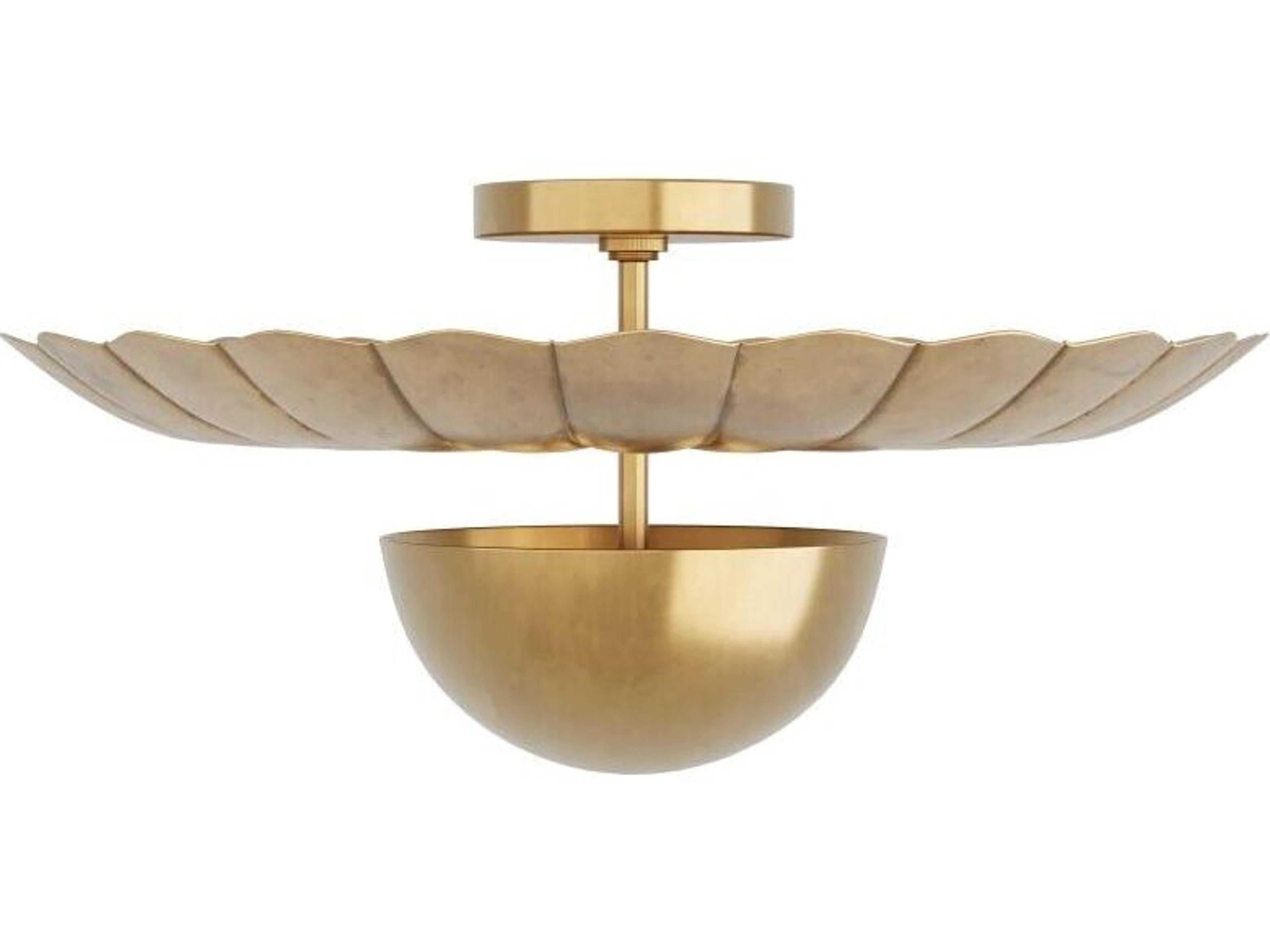 Arteriors Home Teresa 2-Light Antique Brass Dome Semi Flush Mount