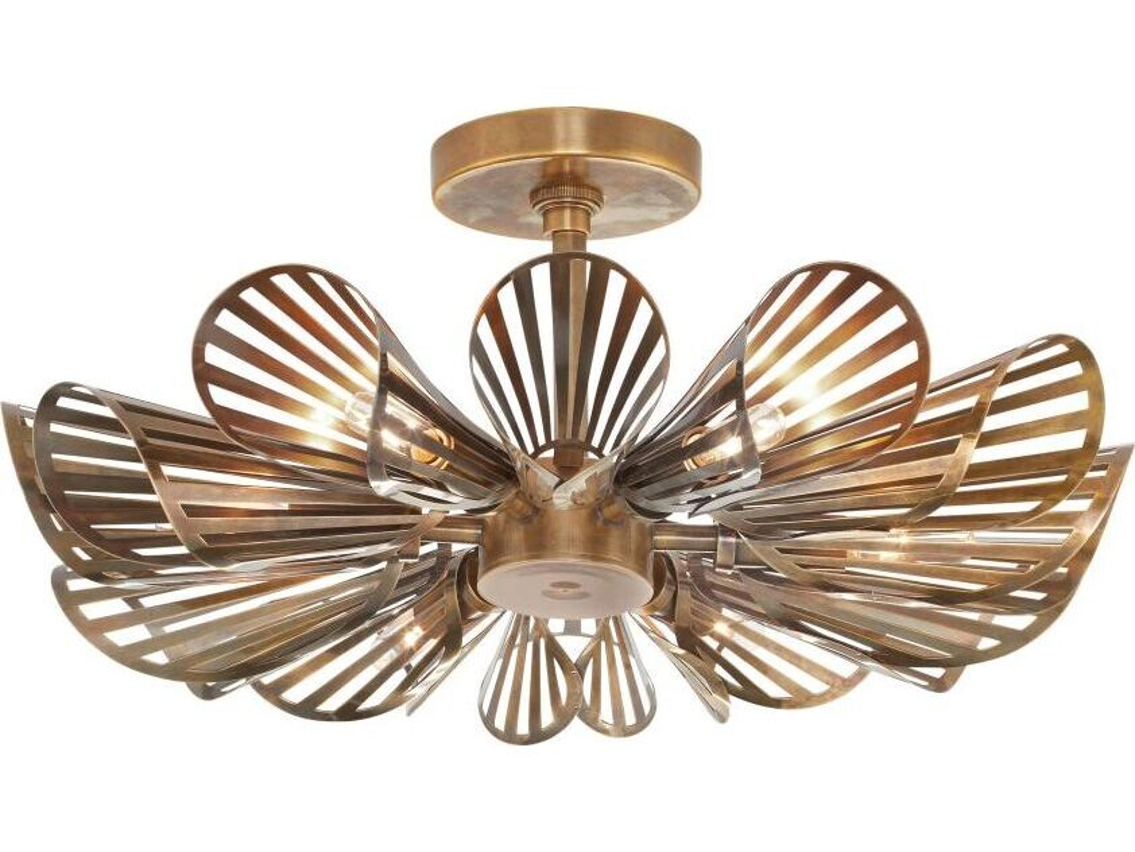 Arteriors Home Francesca 12-Light Vintage Brass Semi Flush Mount