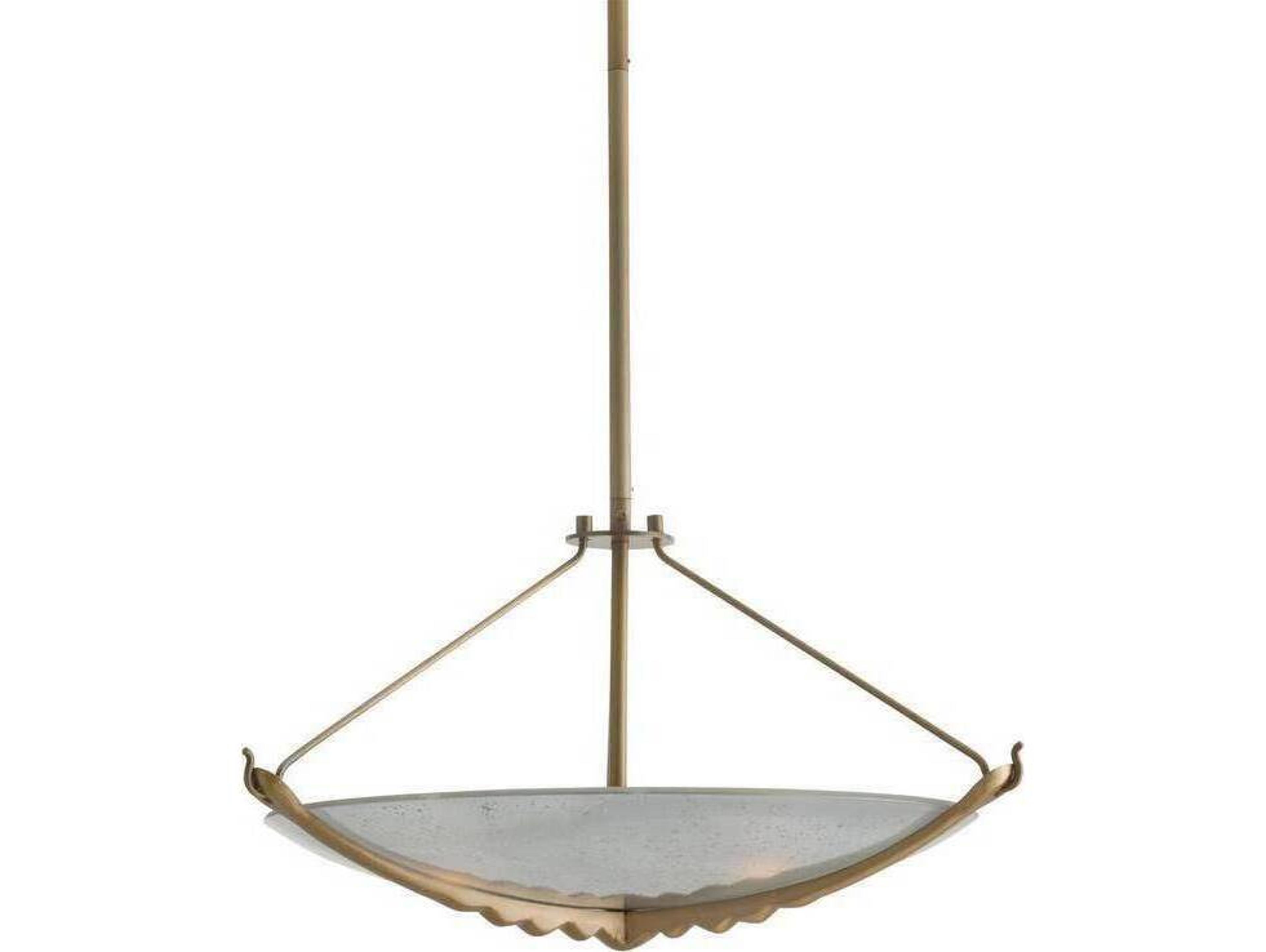 Arteriors Home Karlsen Arteriors Home 3-Light Frosted Antique Brass White Gold Bowl Pendant