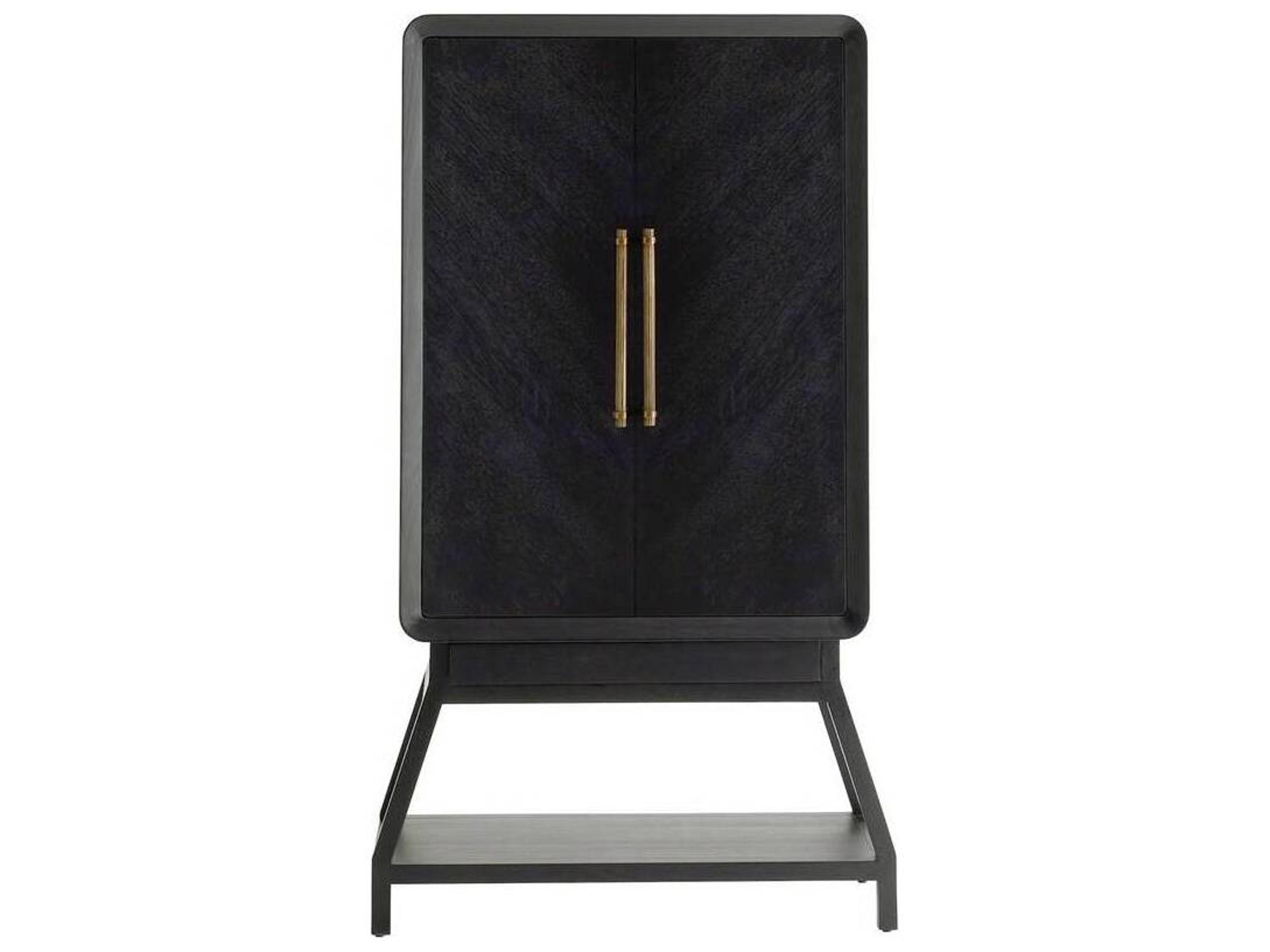 Arteriors Home Cantu Oak Wood Ebony Bar Cabinet