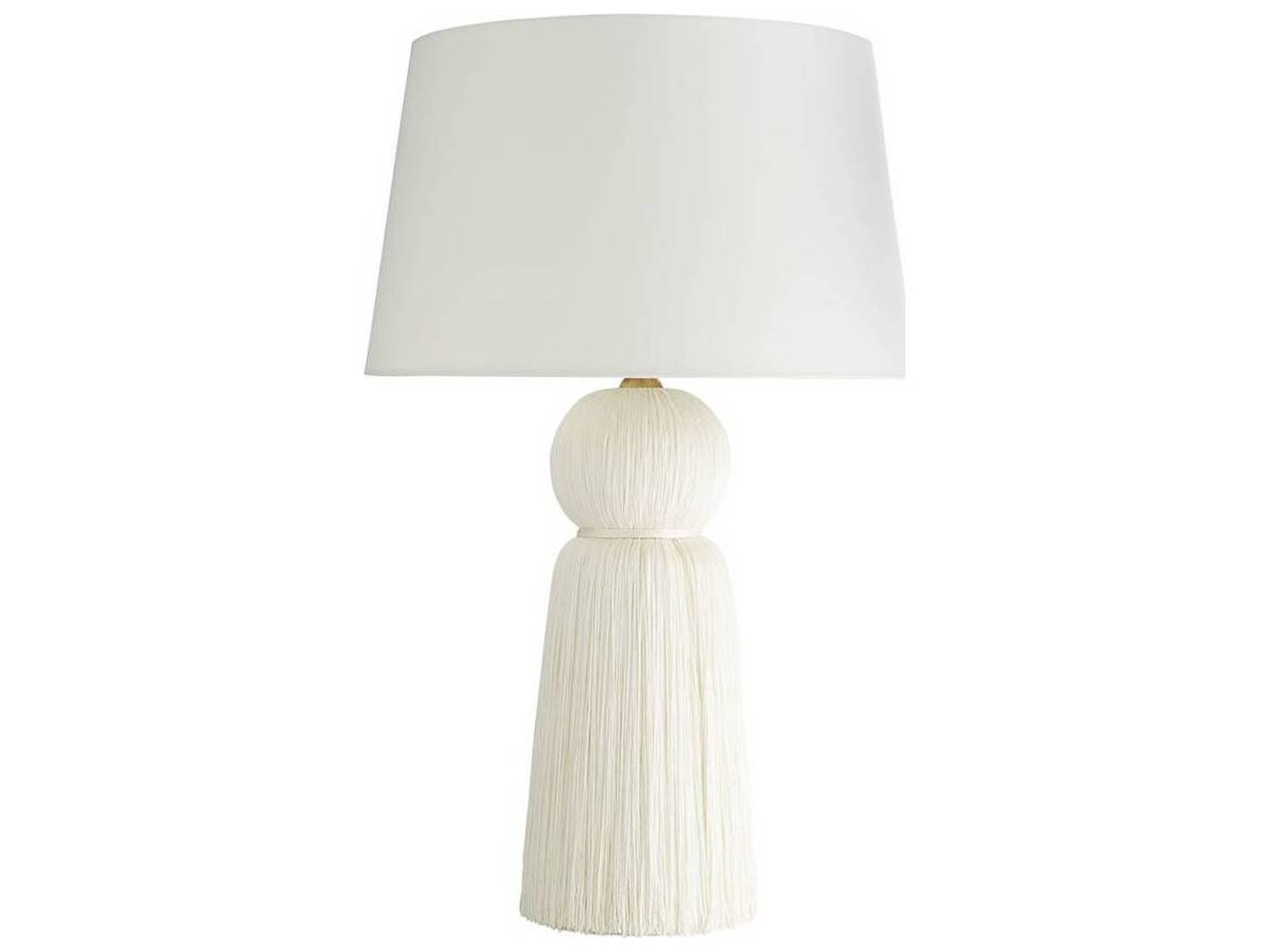 Arteriors Home Tassel Ivory Silk Blend Yarn Off White Buffet Lamp