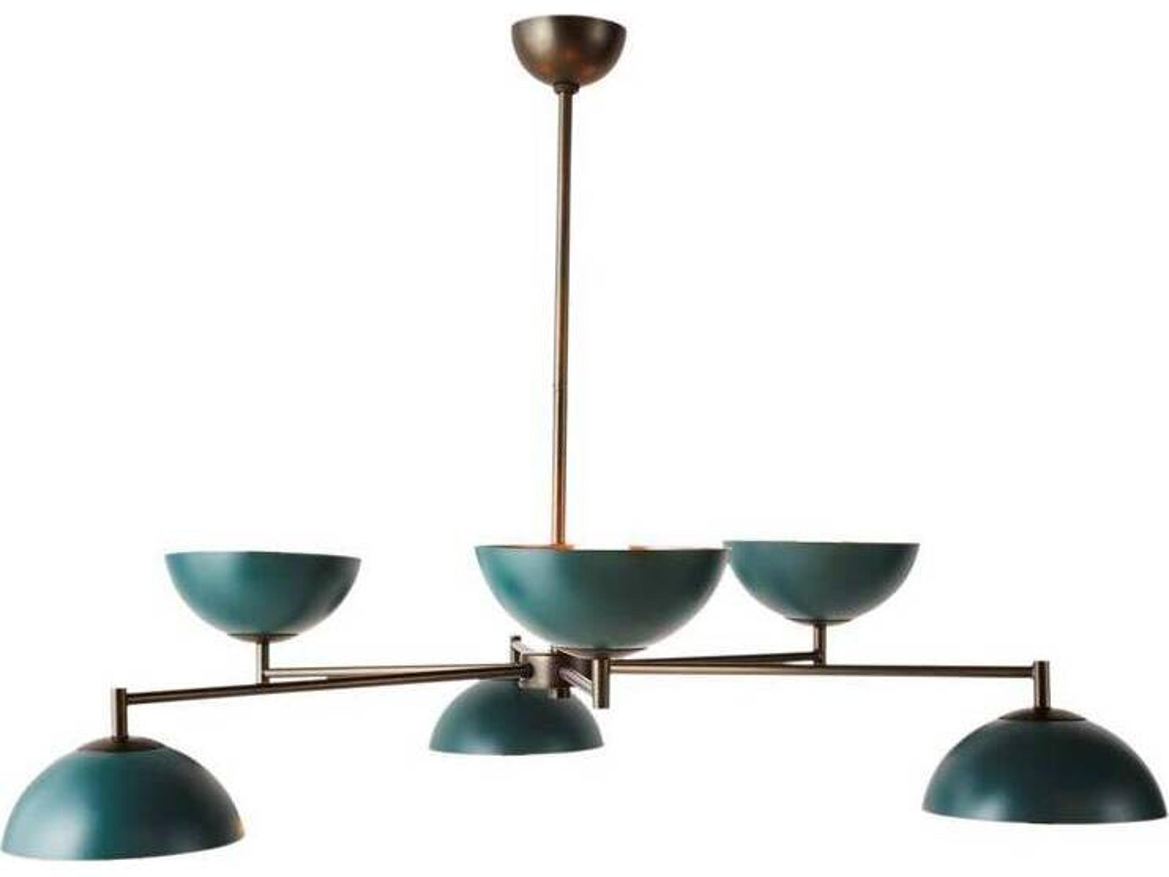 Arteriors Home Evansville 6-Light Aegean English Bronze Green Dome Pendant