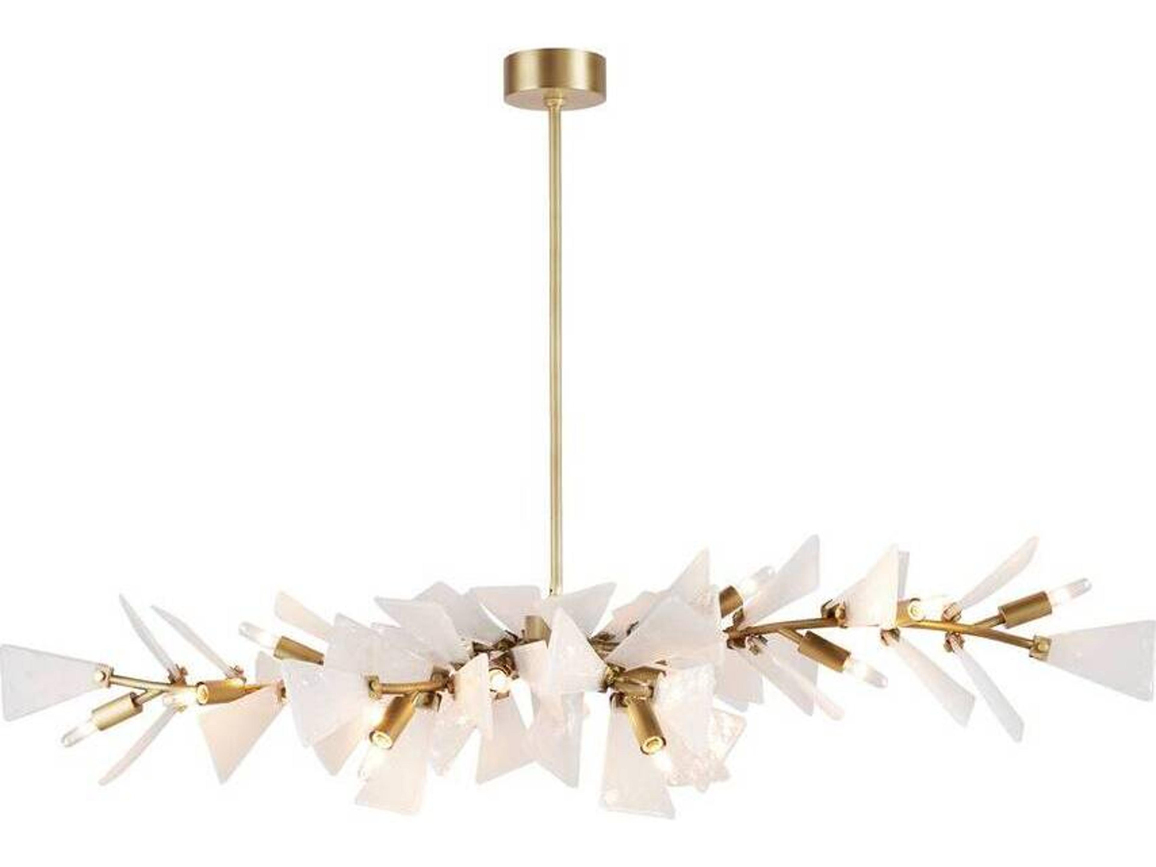 Arteriors Home Delmar 16-Light Clear Seedy Antique Brass Island Pendant