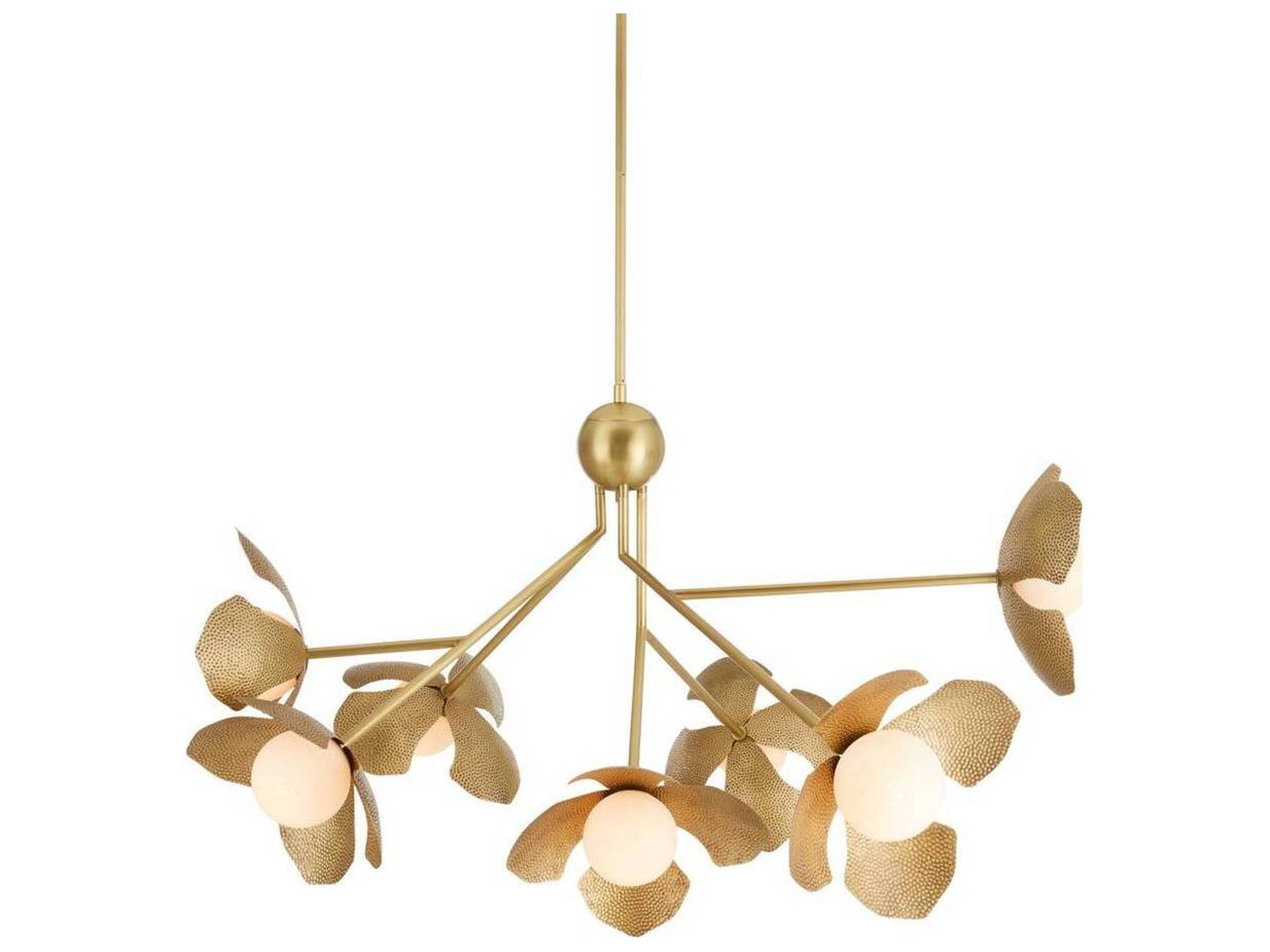 Arteriors Home Generosa 7-Light Antique Brass Swirl Globe Chandelier