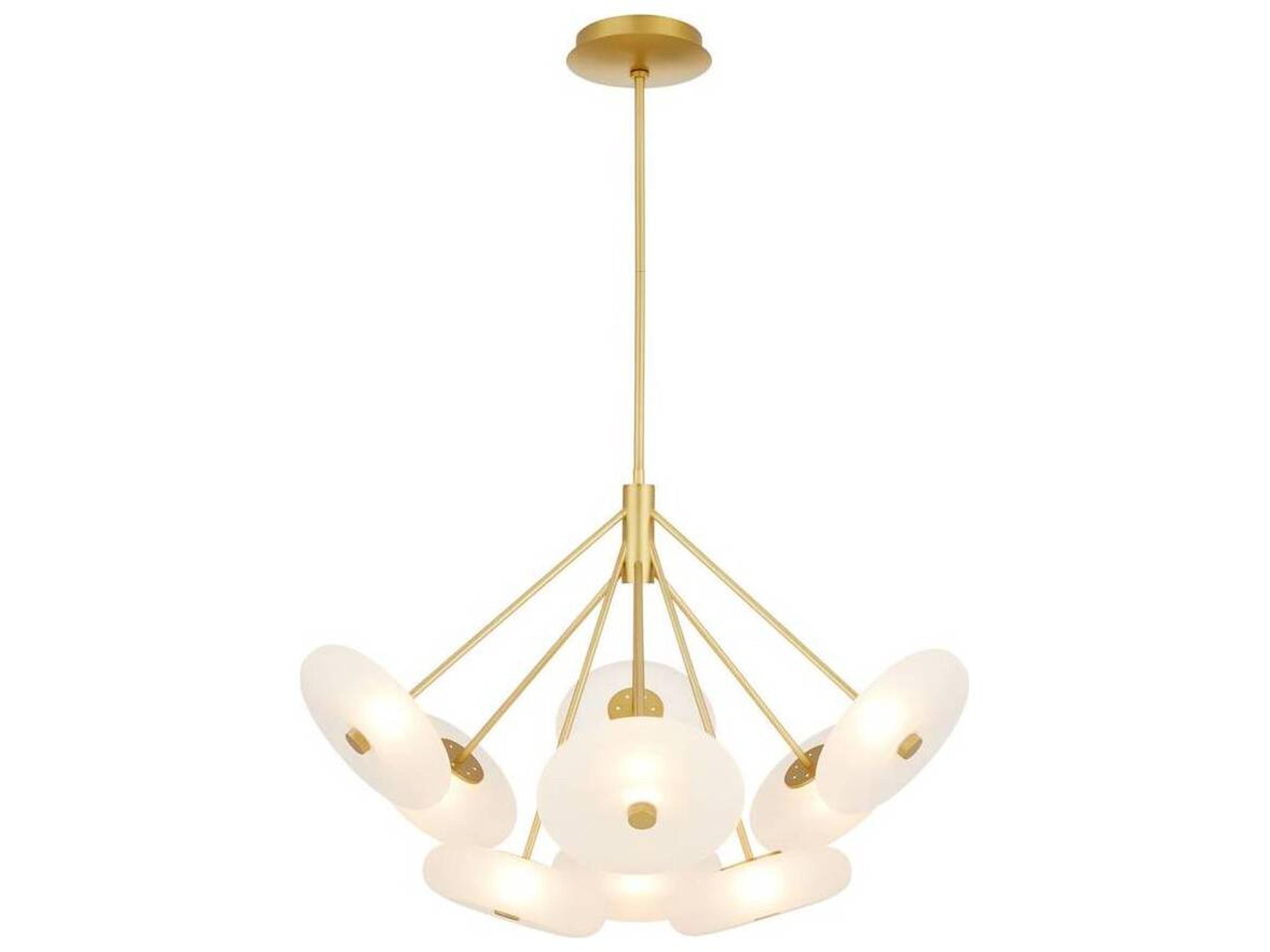 Arteriors Home Helios 9-Light Frosted Antique Brass Round Chandelier