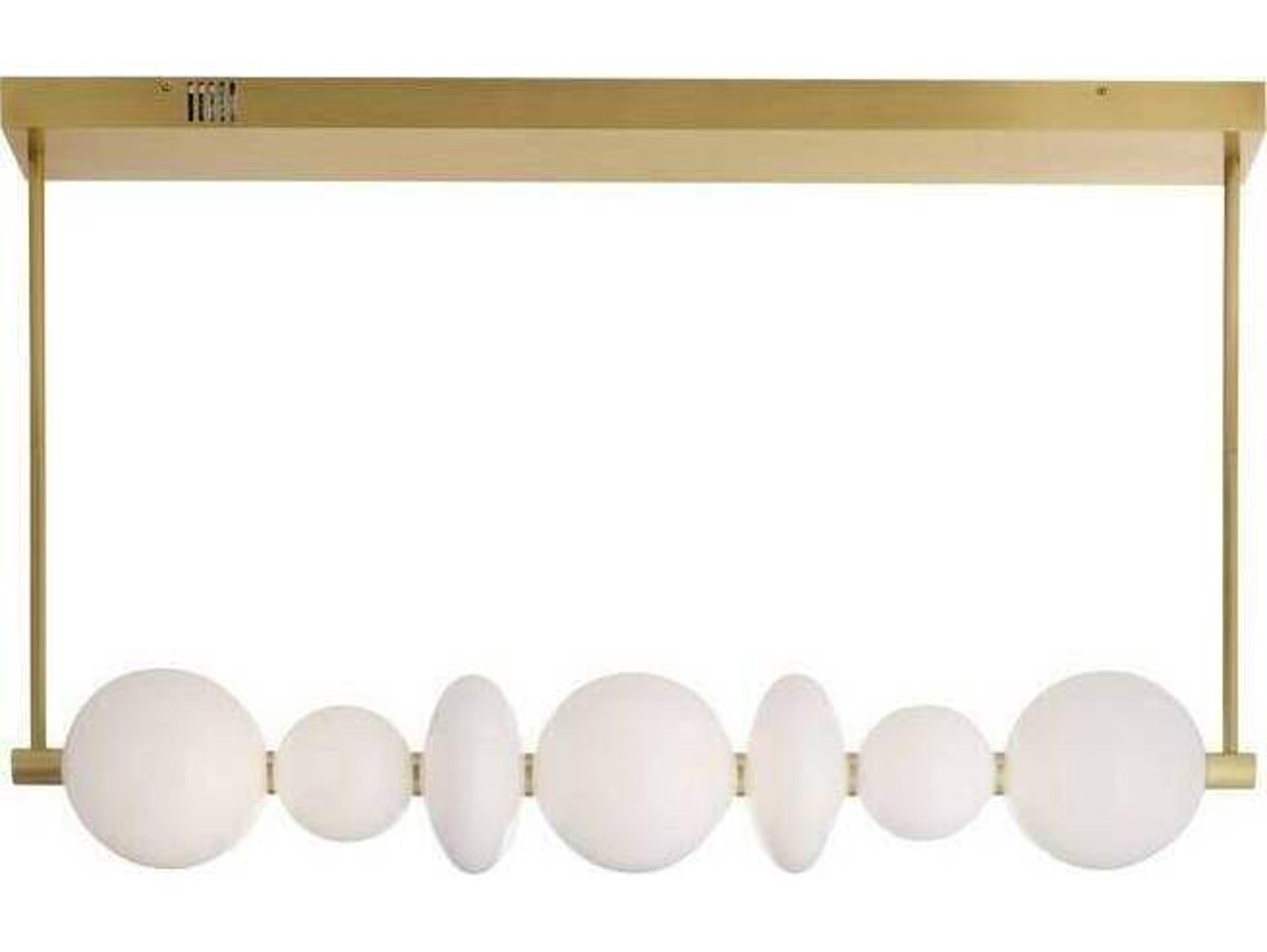 Arteriors Home Raphael 1-Light Opal Antique Brass White Gold Island Pendant