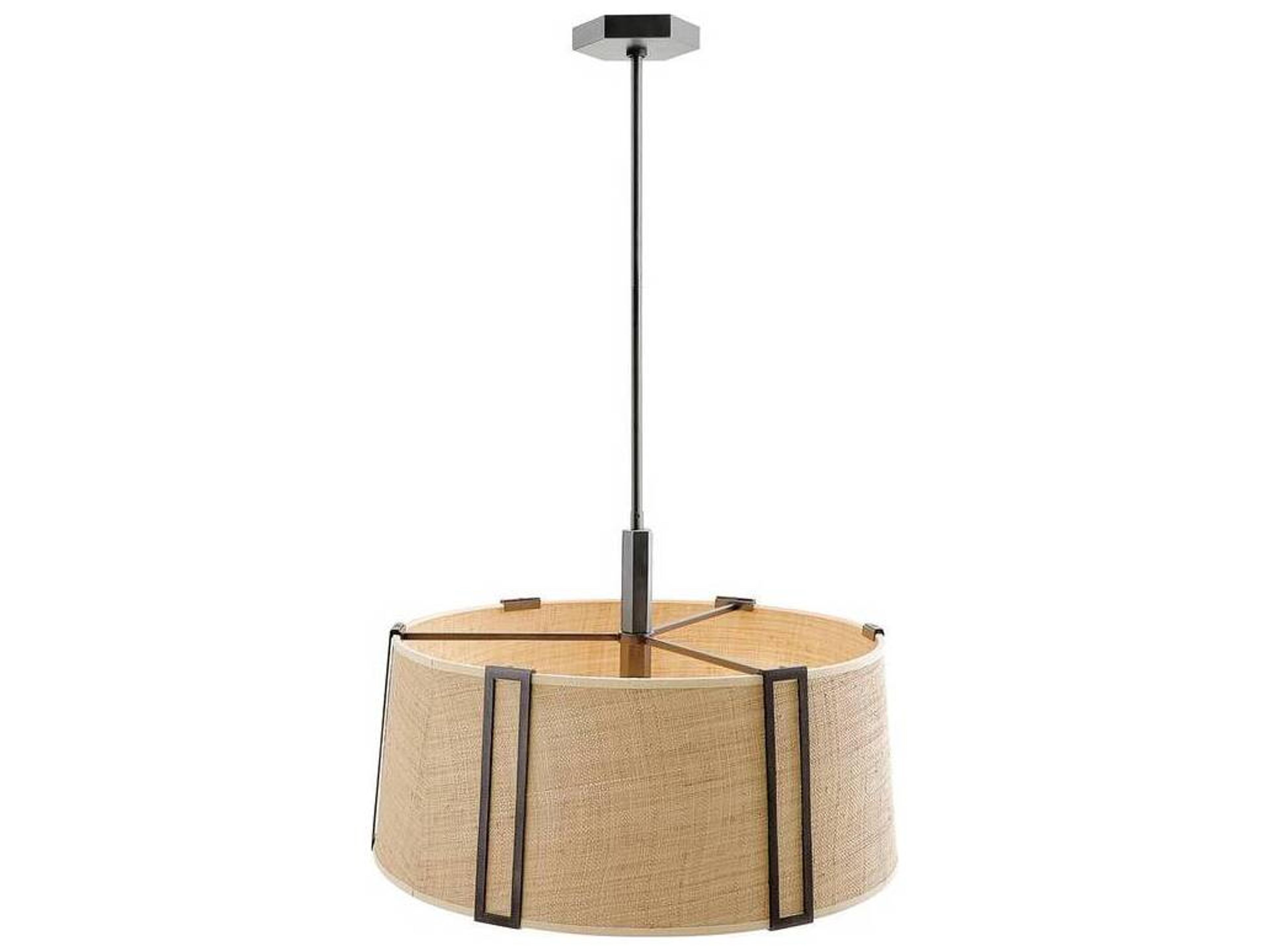 Arteriors Home Amida 3-Light English Bronze Natural Drum Pendant