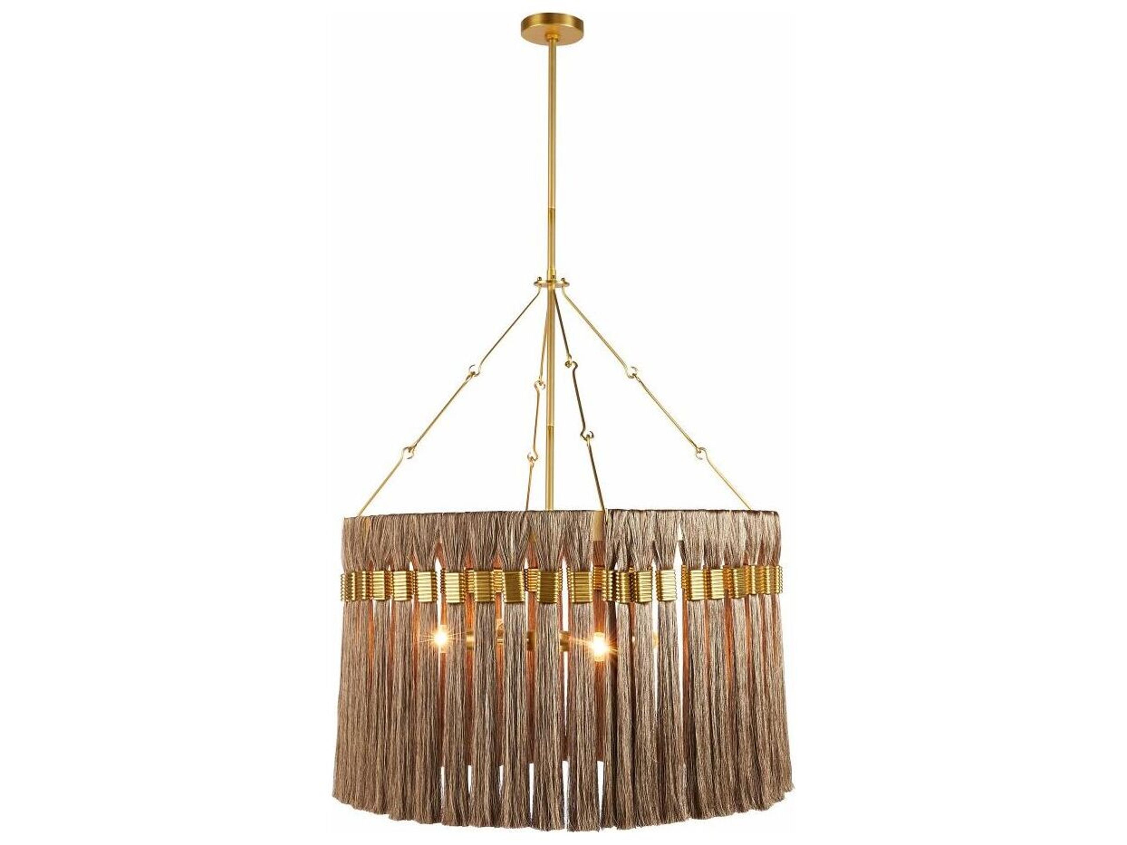 Arteriors Home Dutchess 4-Light Gold And Gray Antique Brass Drum Chandelier