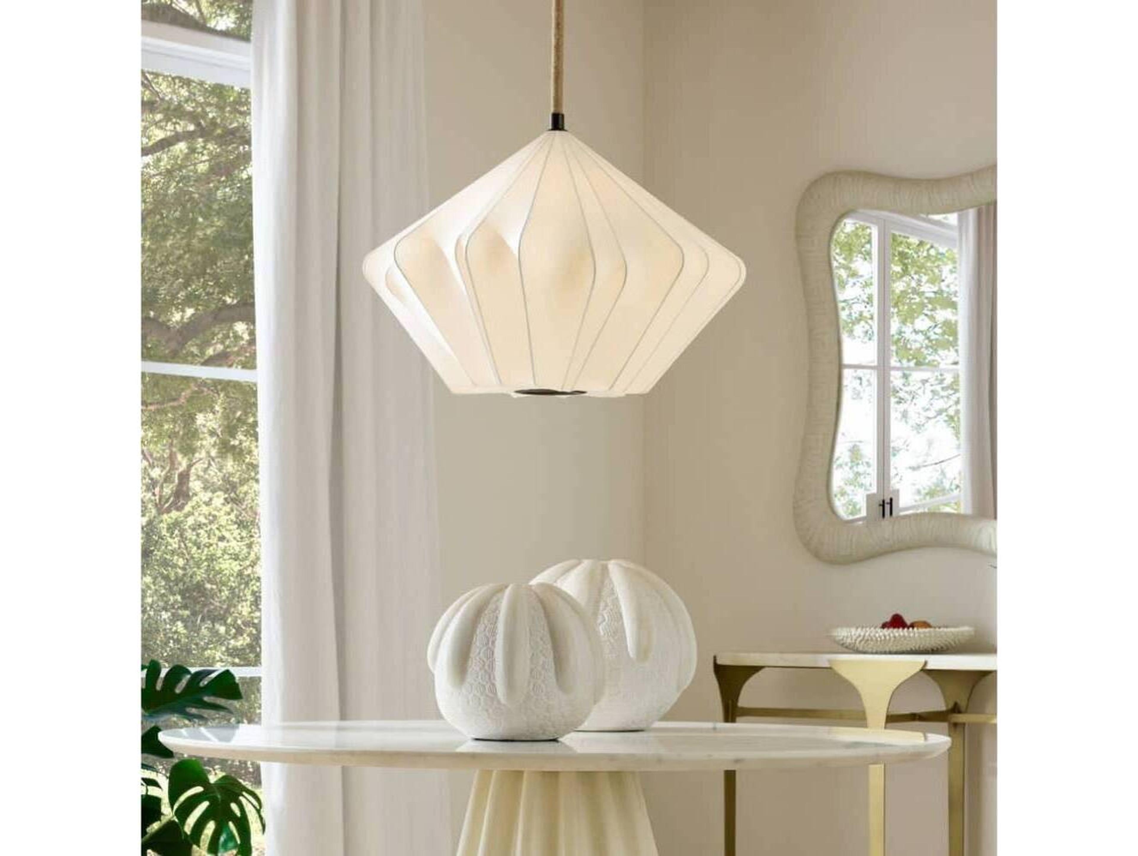 Arteriors Home Fazekas 1-Light Ivory English Bronze White Geometric Pendant