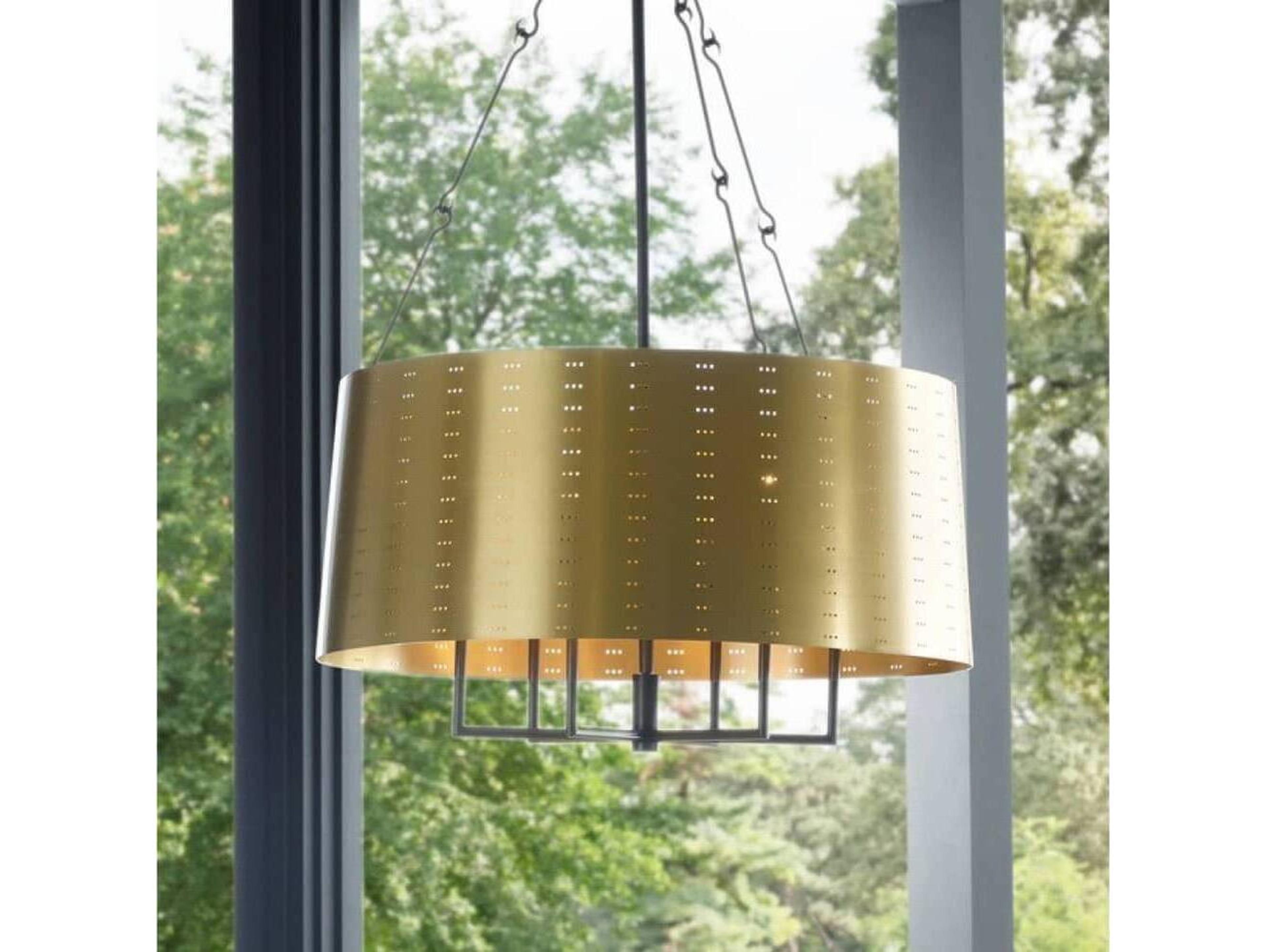 Arteriors Home Felipe 6-Light Antique Brass English Bronze Drum Chandelier