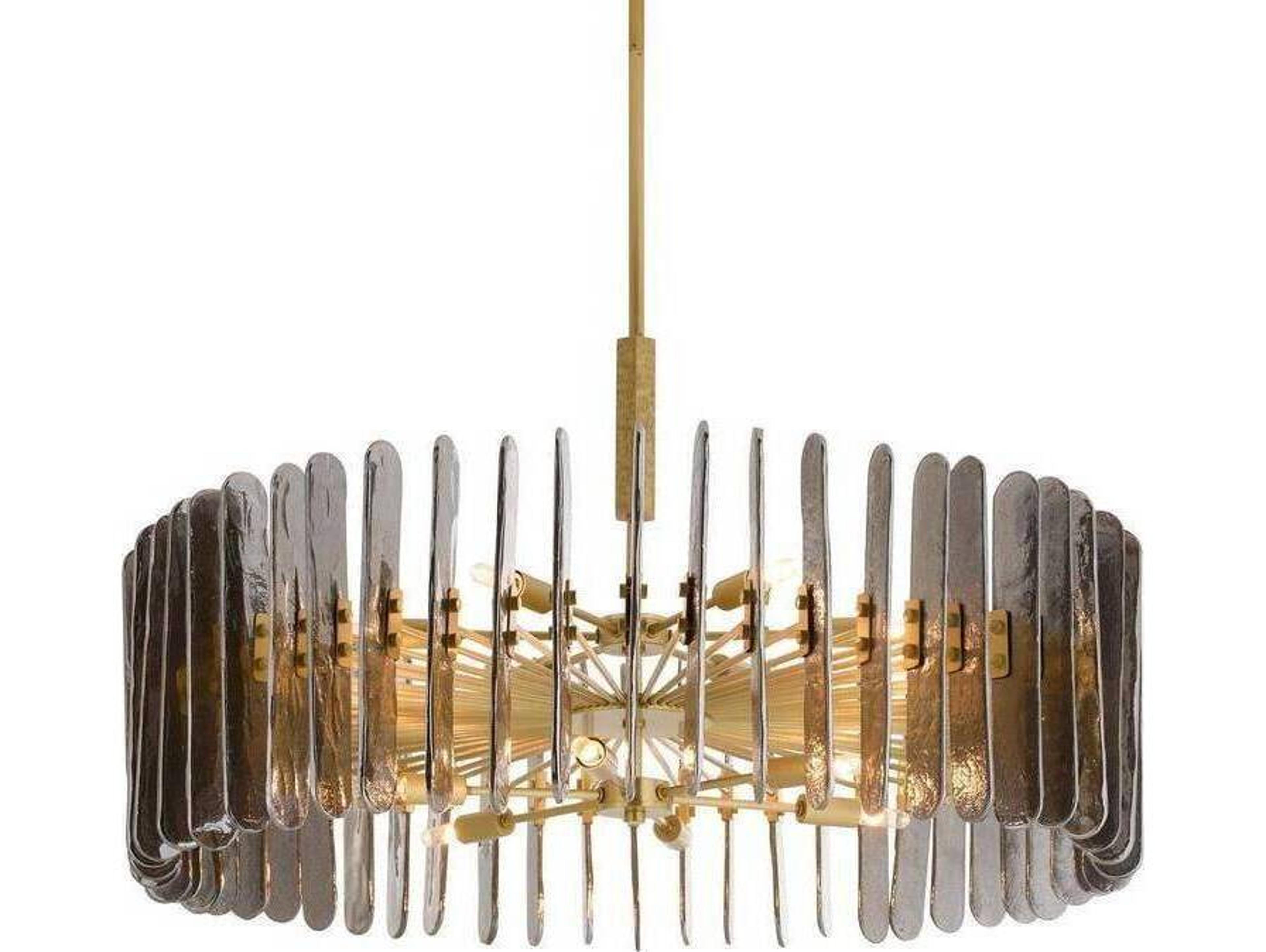 Arteriors Home Klaus 12-Light Smoke Antique Brass Gray Gold Sputnik Chandelier