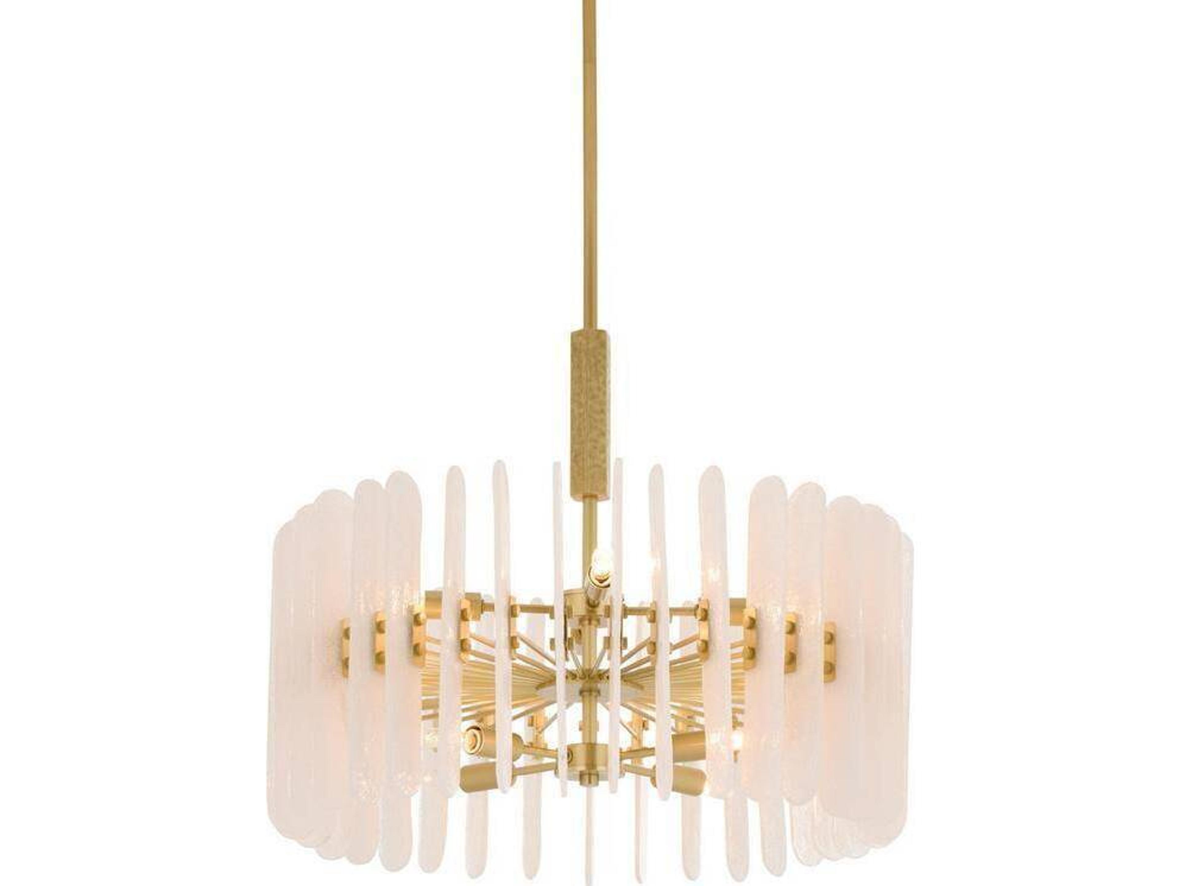 Arteriors Home Klaus 8-Light Clear Antique Brass Gold Sputnik Chandelier