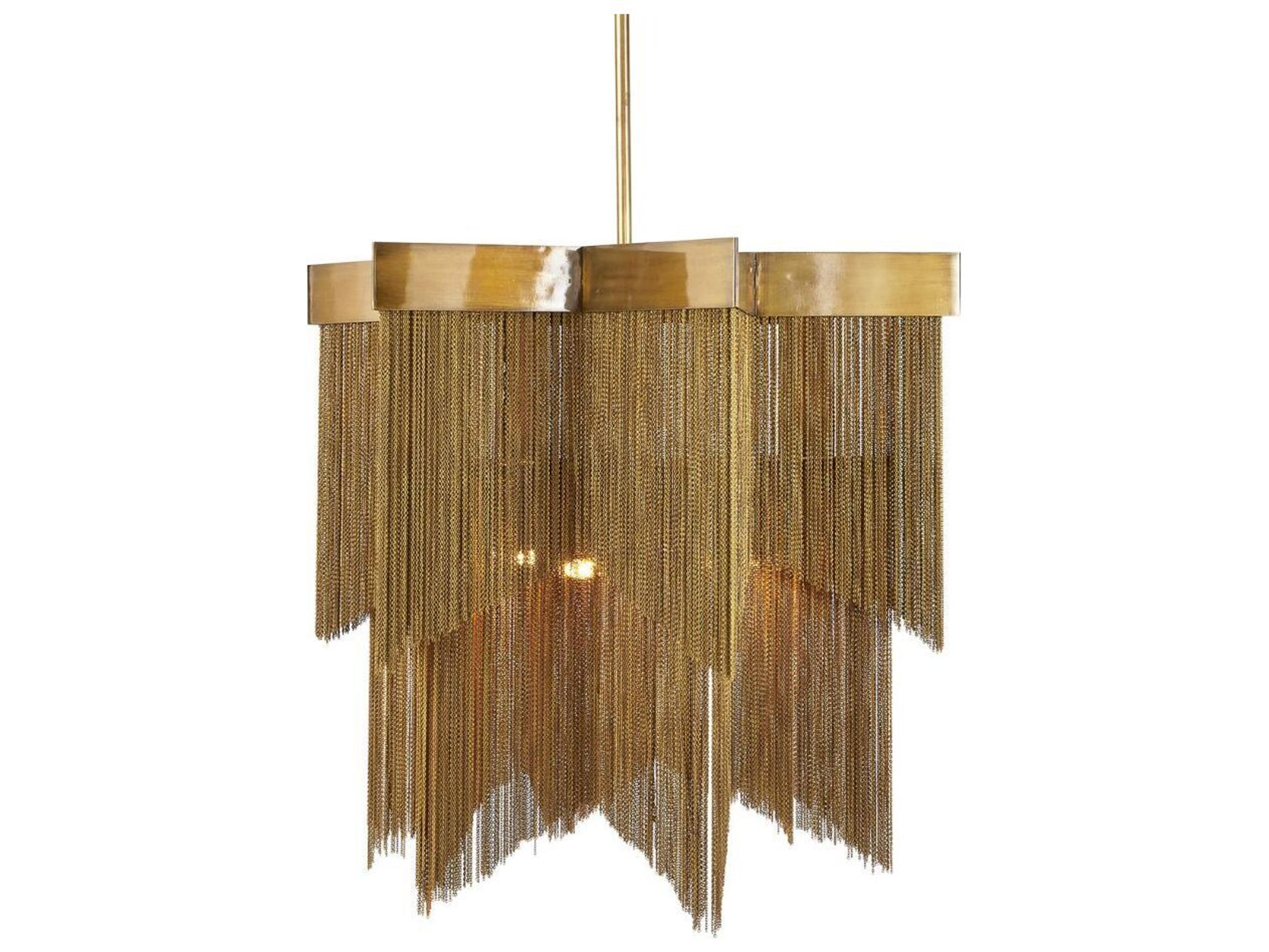 Arteriors Home Bridget 4-Light Vintage Brass Tiered Chandelier